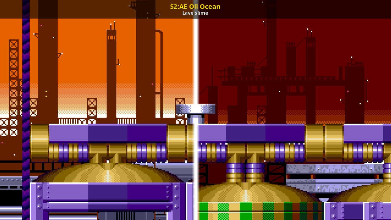 Sonic Oil Ocean Zone, pixel art, industrial pipes, HD Desktop Wallpaper
