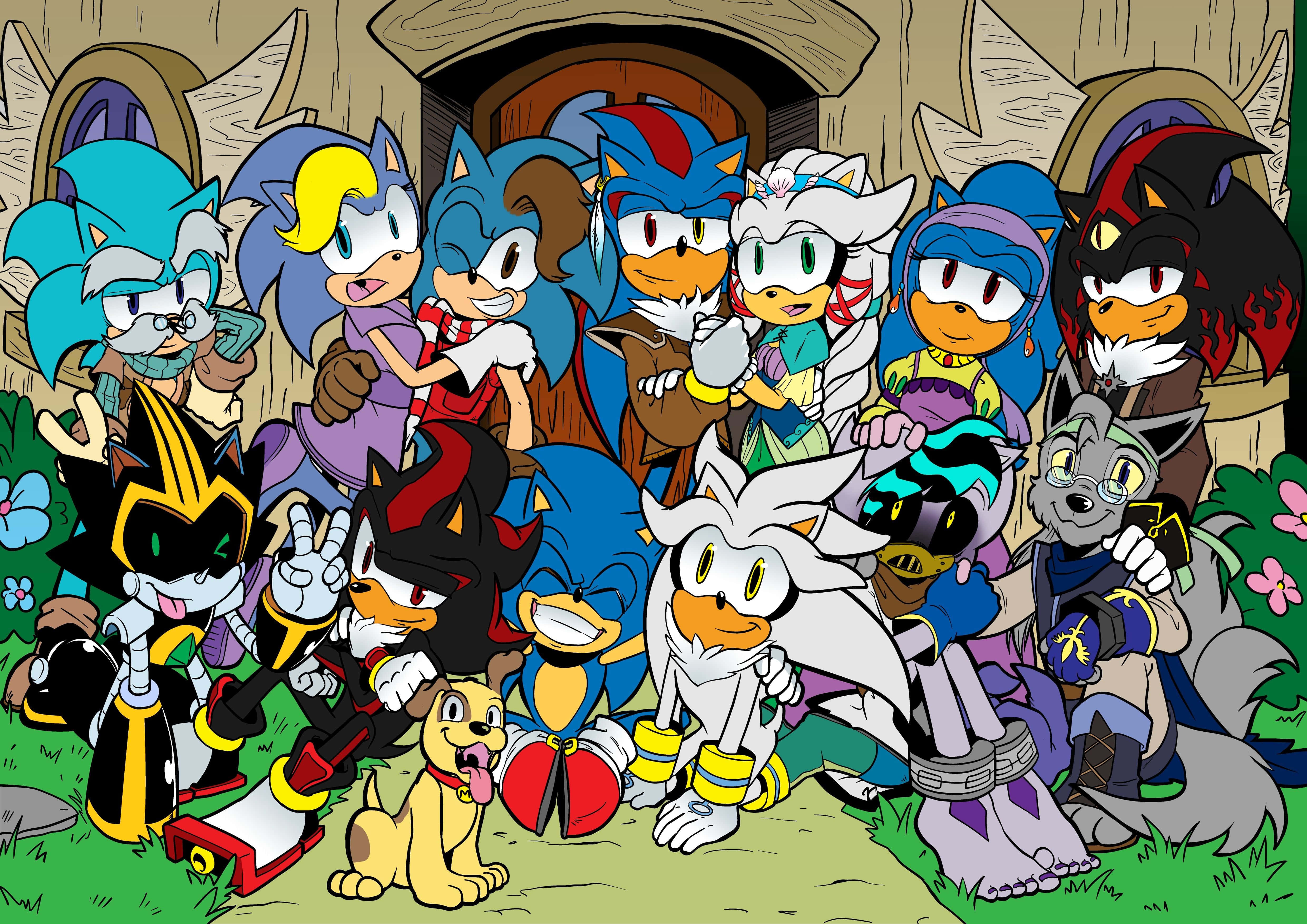 Sonic the Hedgehog, Sonic the Hedgehog characters, stone archway, 4K Desktop Wallpaper