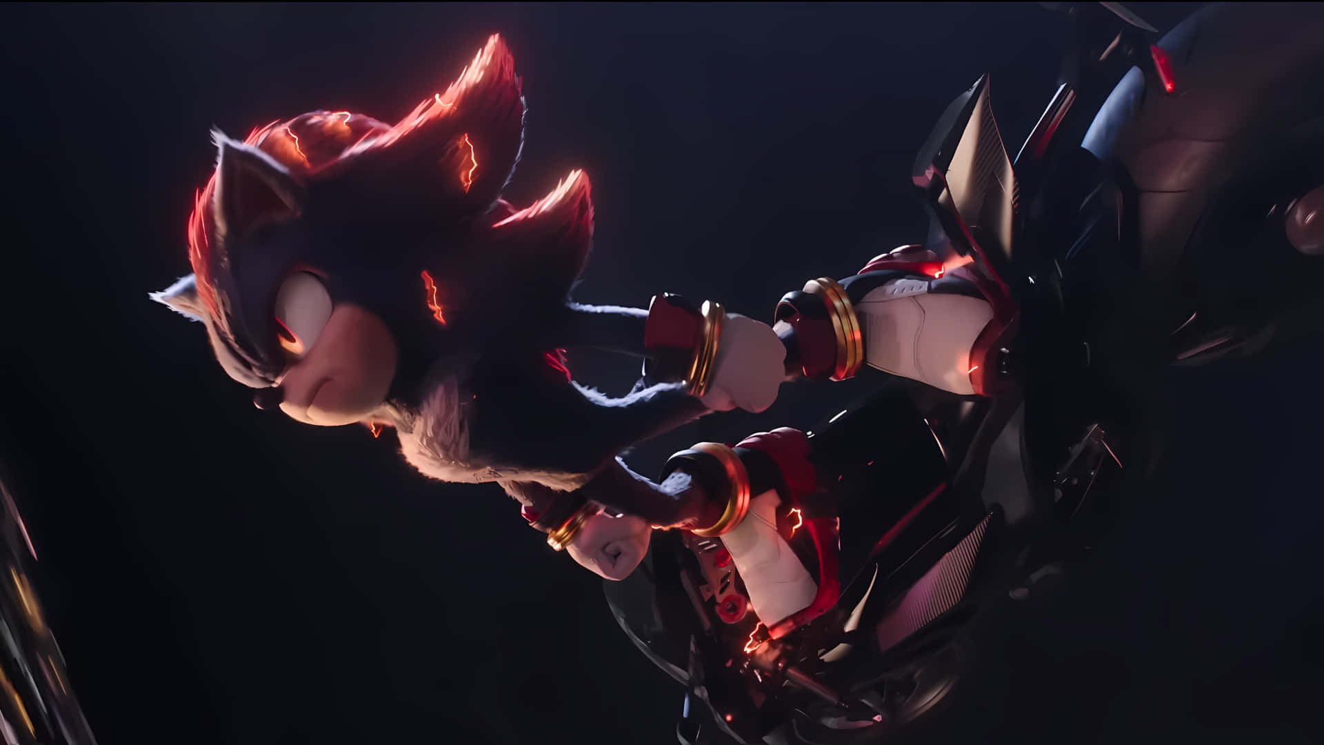 Shadow the Hedgehog, glowing red quills, glowing red eyes, Full HD Desktop Wallpaper