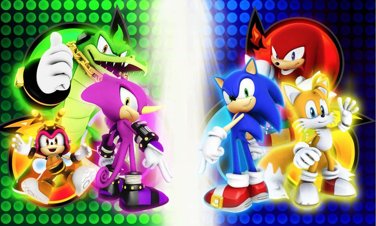 Sonic the Hedgehog, anime-style characters, glowing light, SD Desktop Wallpaper