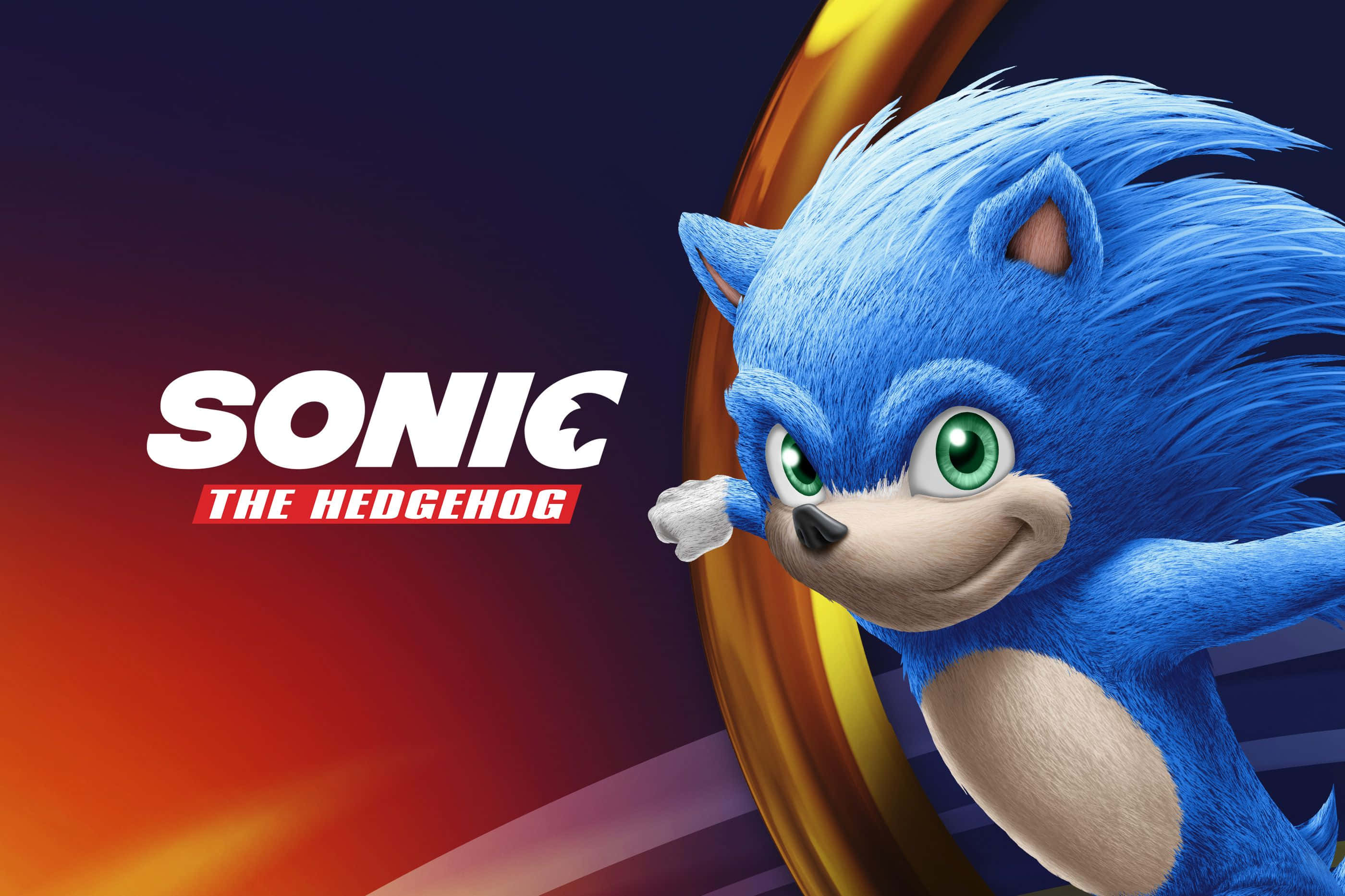 Sonic the Hedgehog, blue hedgehog, golden ring, 2K Desktop Wallpaper
