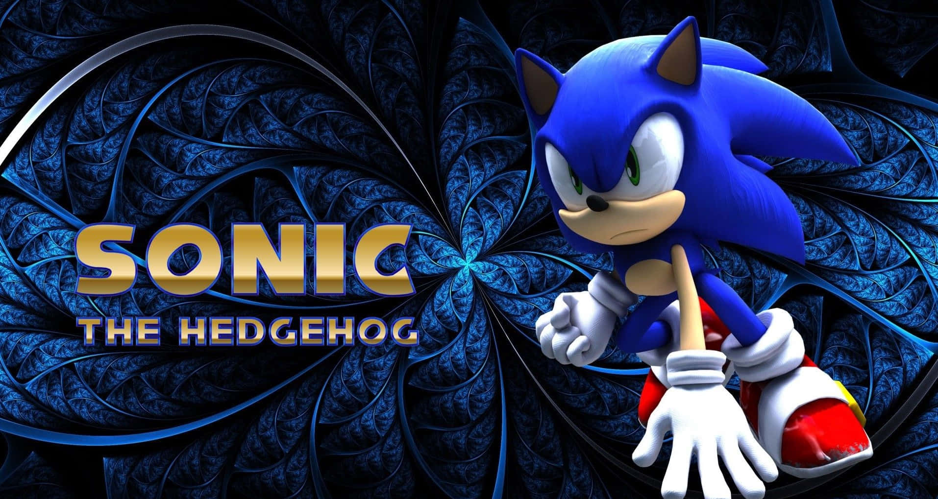 Sonic The Hedgehog, HD illustration, swirling blue fractal background, HD Desktop Wallpaper