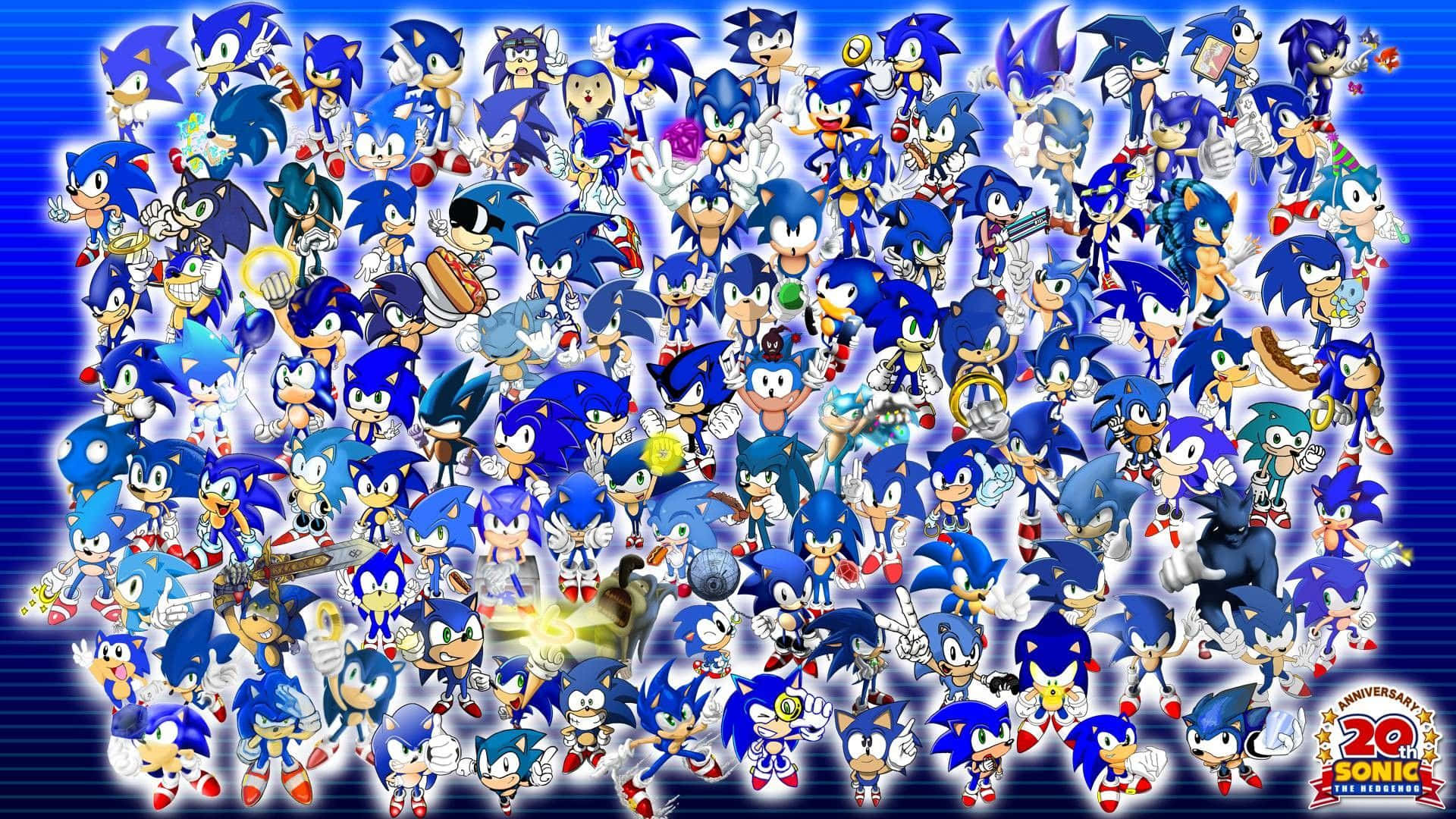Sonic The Hedgehog, 4K resolution, vibrant collage, Full HD Desktop Wallpaper