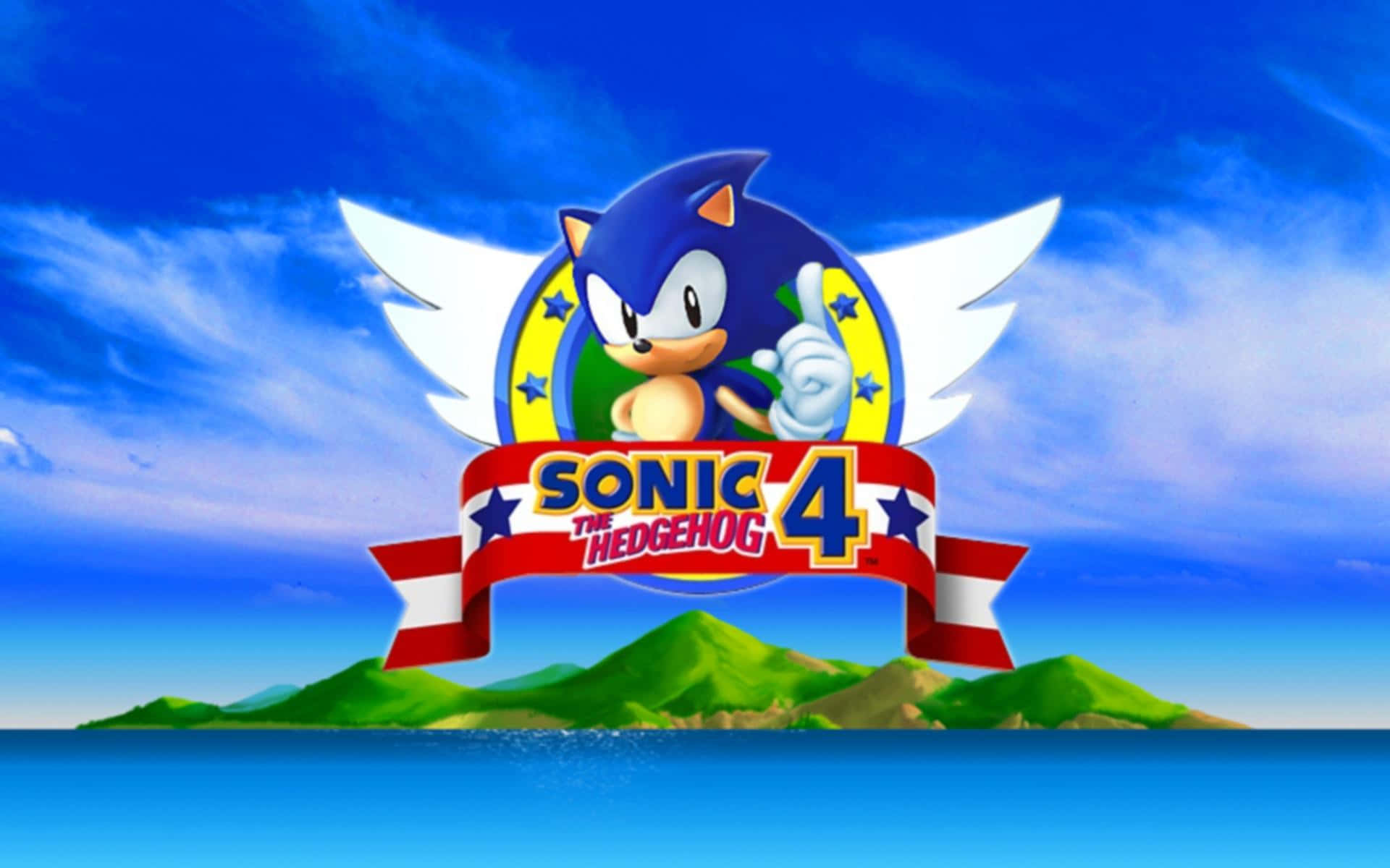 Sonic The Hedgehog, white wings, red banner, Full HD Desktop Wallpaper