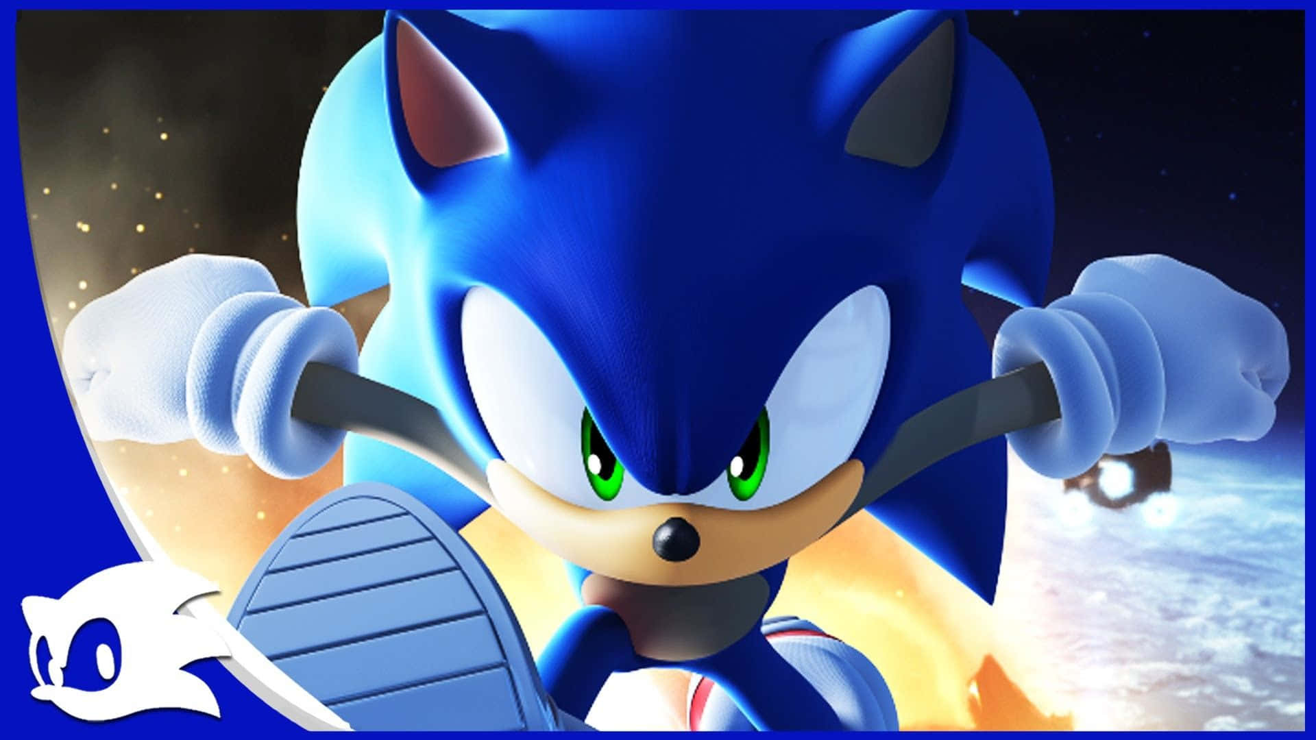 Sonic The Hedgehog, glowing green eyes, blue fur, Full HD Desktop Wallpaper