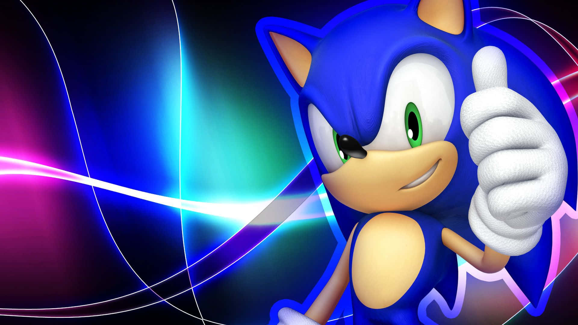 Sonic The Hedgehog, 4K, neon streaked background, Full HD Desktop Wallpaper
