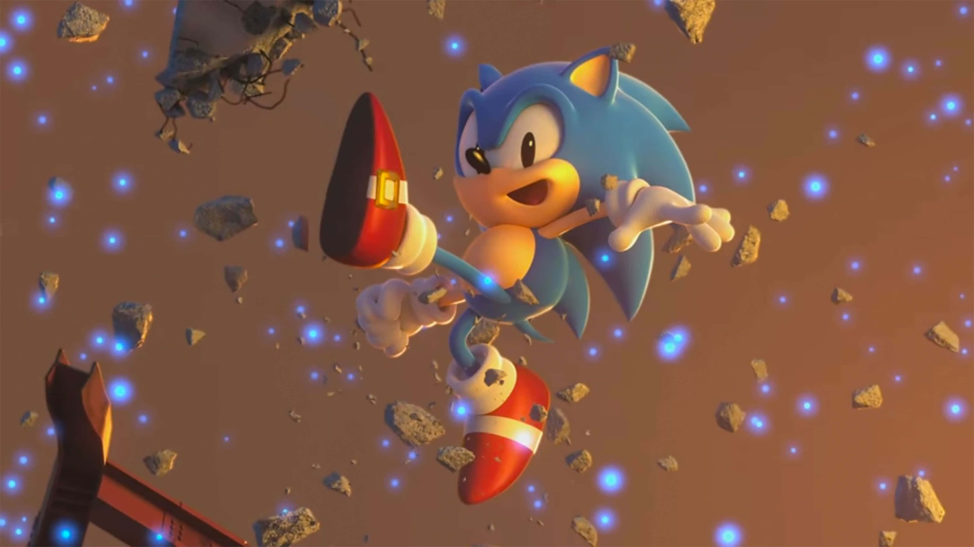 Sonic The Hedgehog, 4K, crumbling arena, 4K Desktop Wallpaper