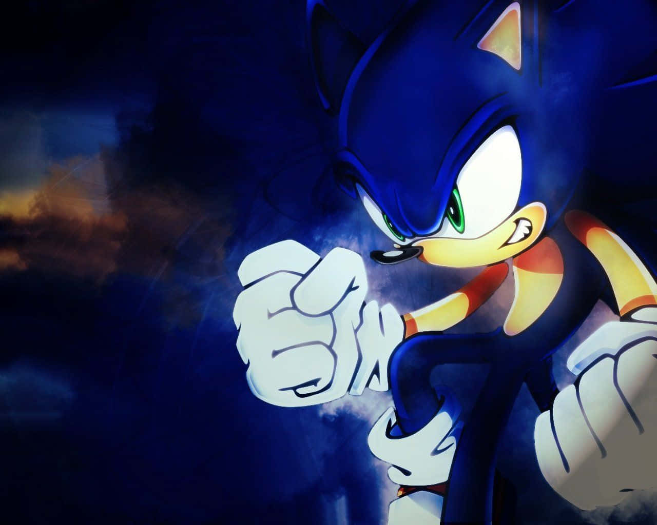 Sonic the Hedgehog, 4K, dark stormy sky, HD Desktop Wallpaper