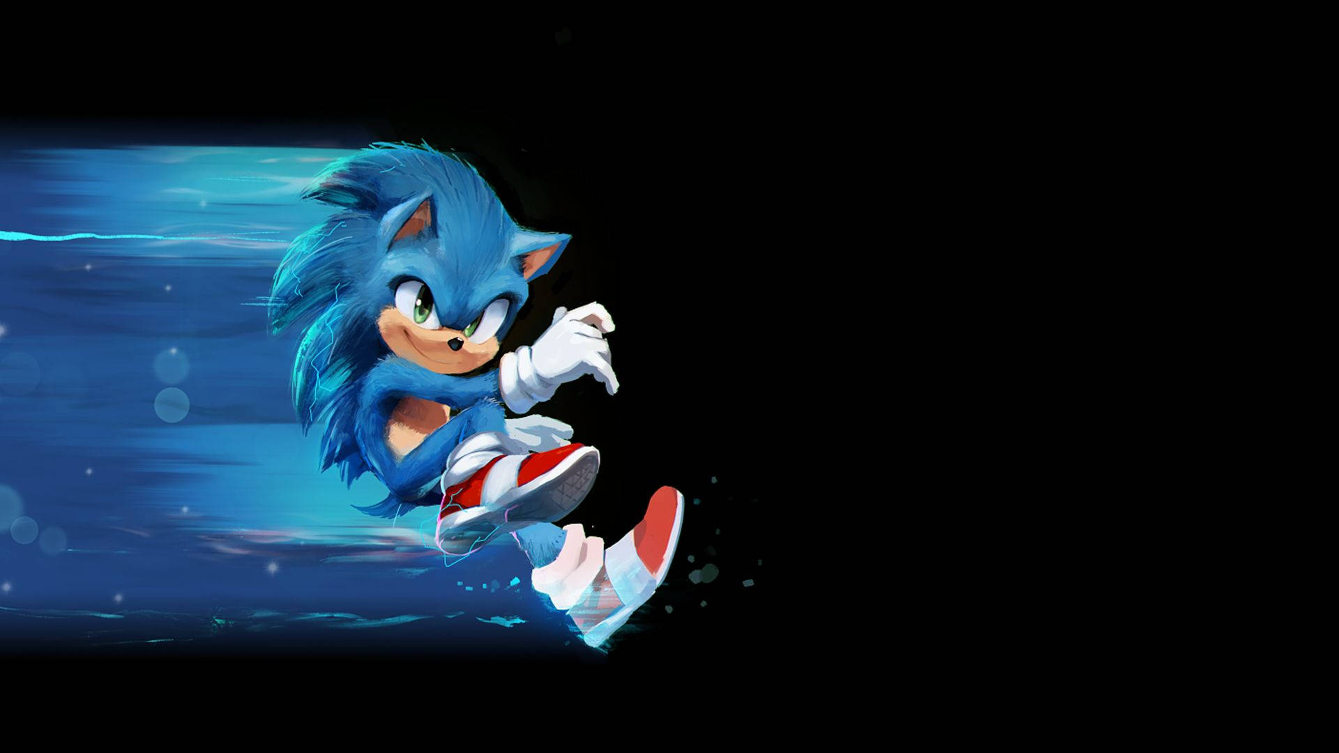 Sonic the Hedgehog, blue hedgehog, motion blur, Full HD Desktop Wallpaper