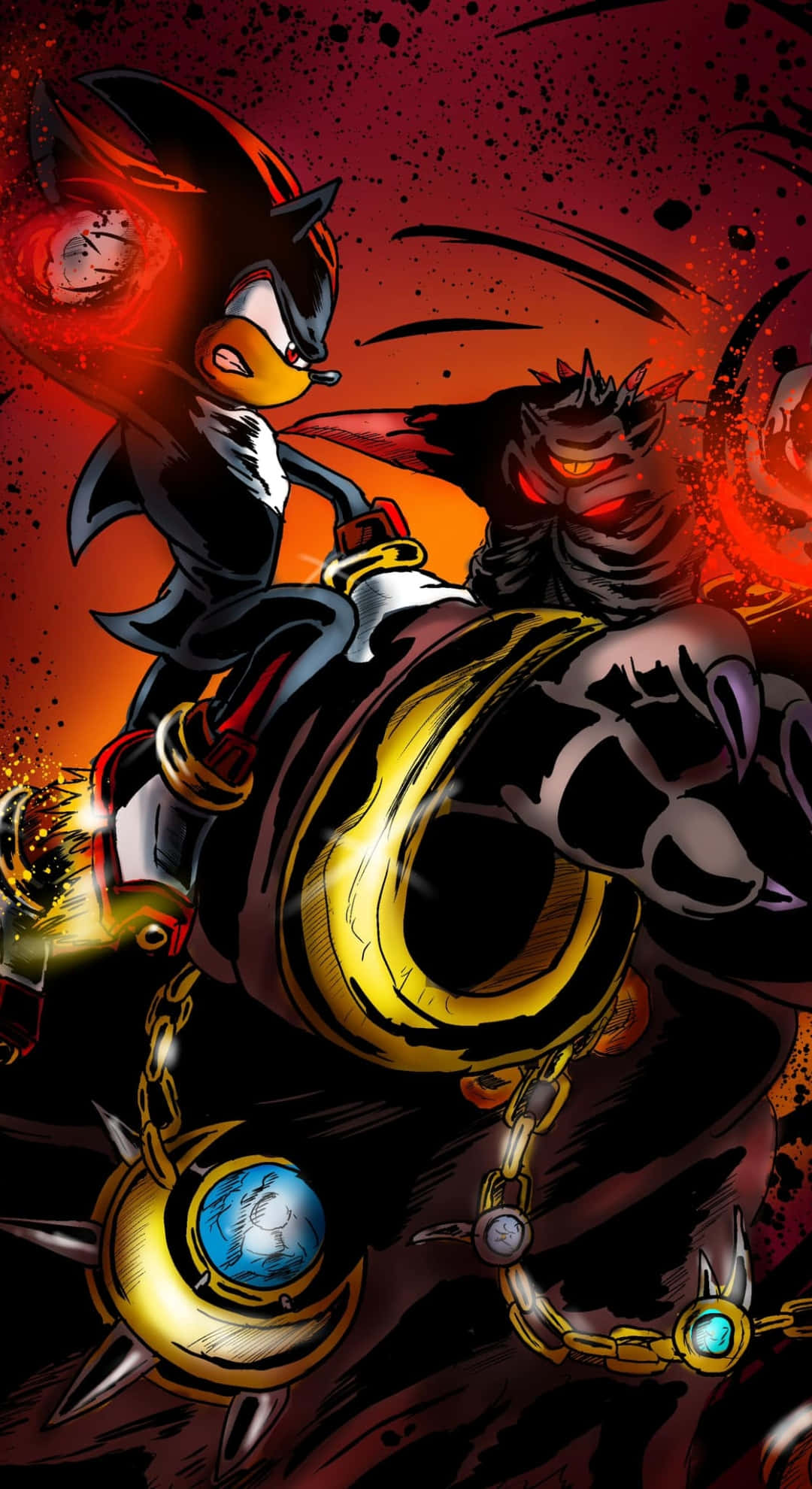 Shadow Generations, Shadow, golden chains, Full HD Phone Wallpaper