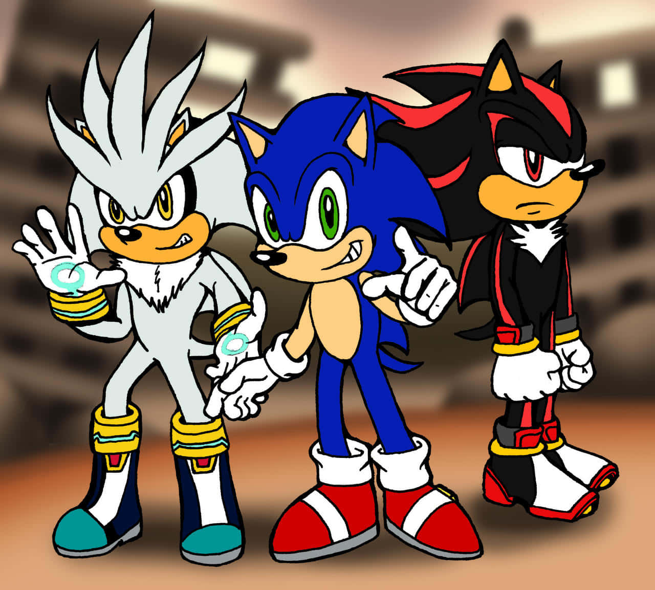 Sonic, Silver, Shadow, HD Desktop Wallpaper