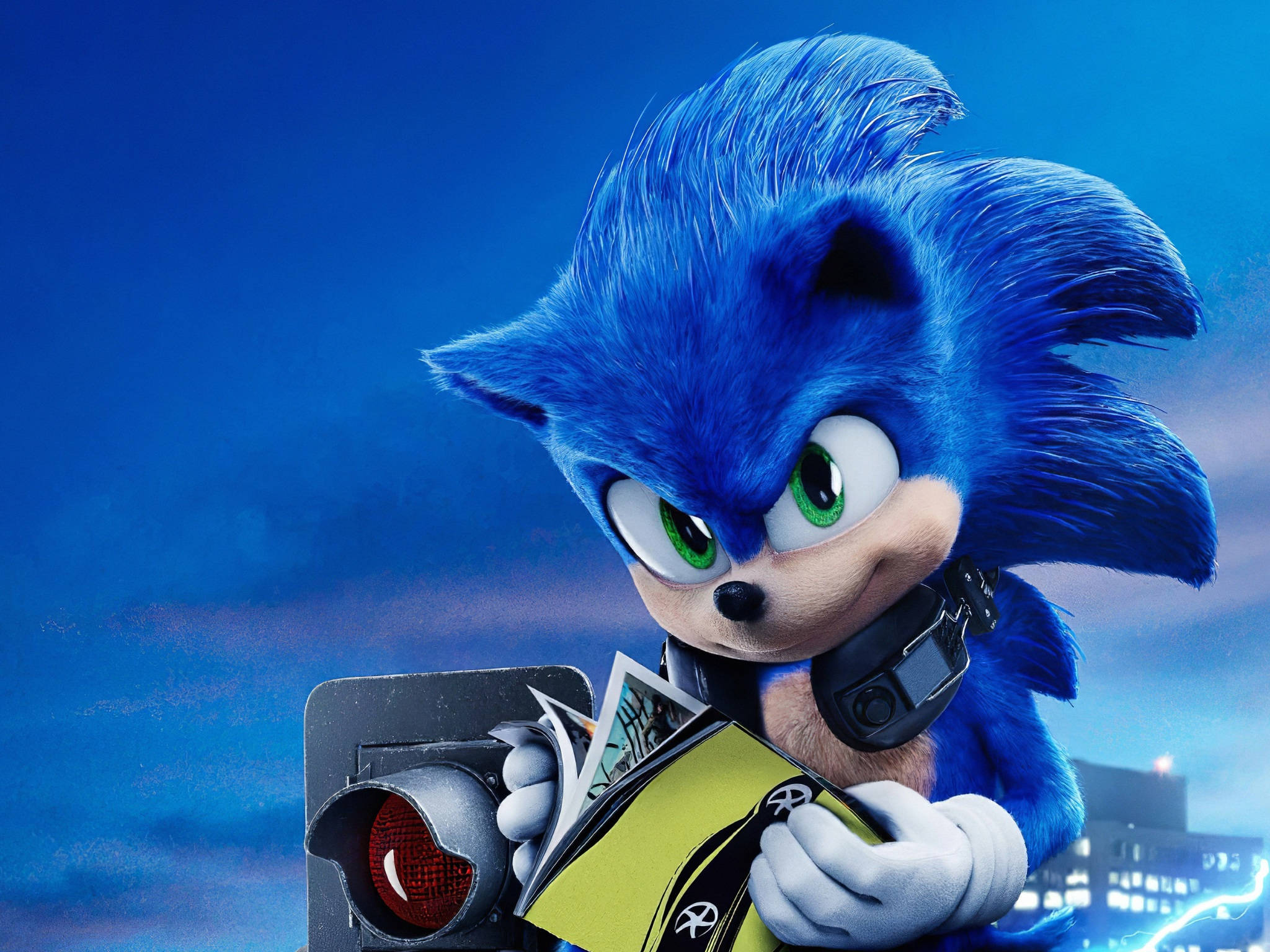 Sonic, blue hedgehog, green eyes, Full HD Desktop Wallpaper