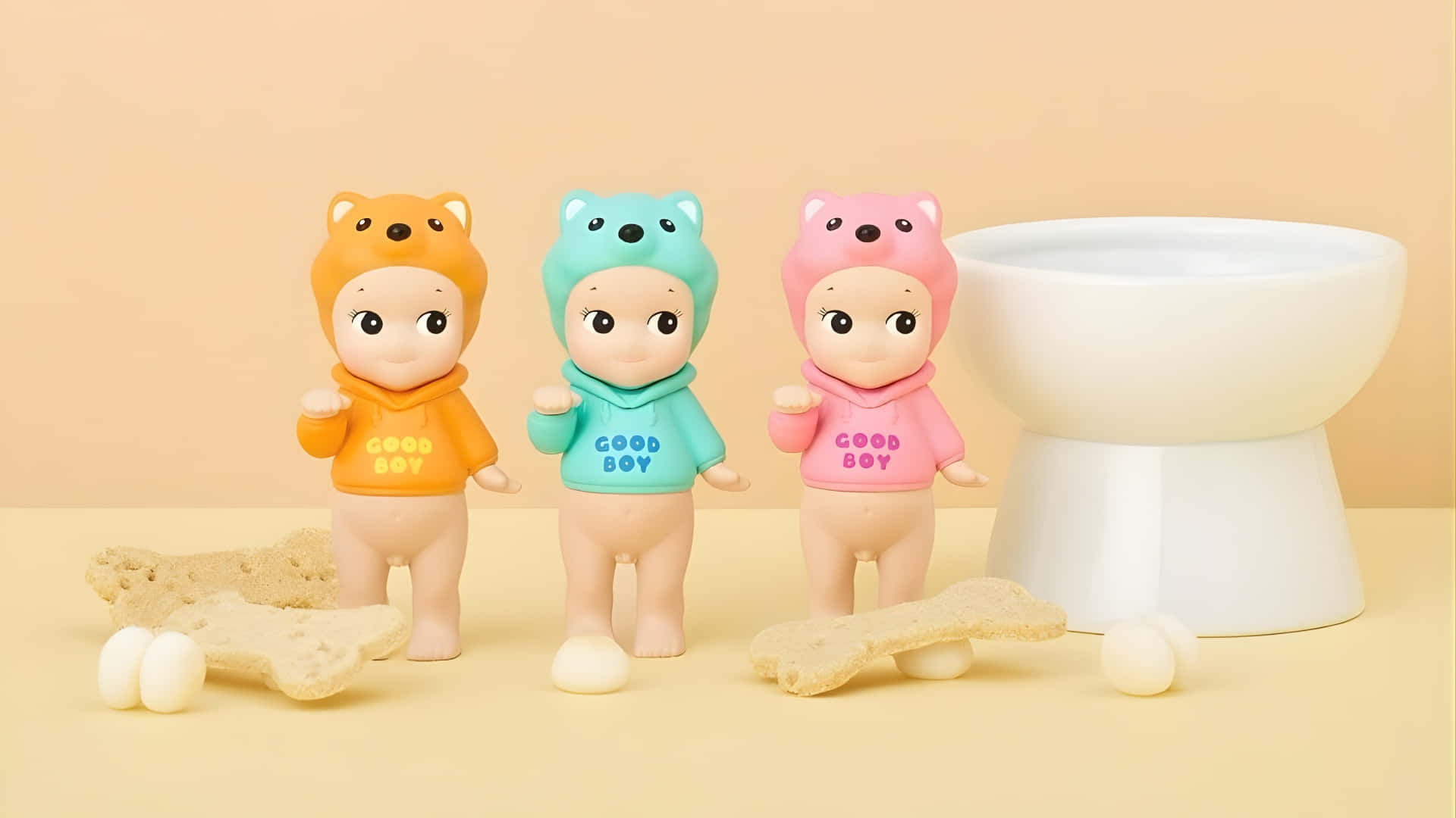 Sonny Angel, mini figures, orange, Full HD Desktop Wallpaper