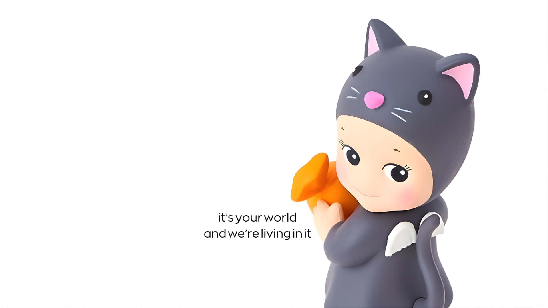 Sonny Angel, cat costume, gray cat costume, Full HD Desktop Wallpaper