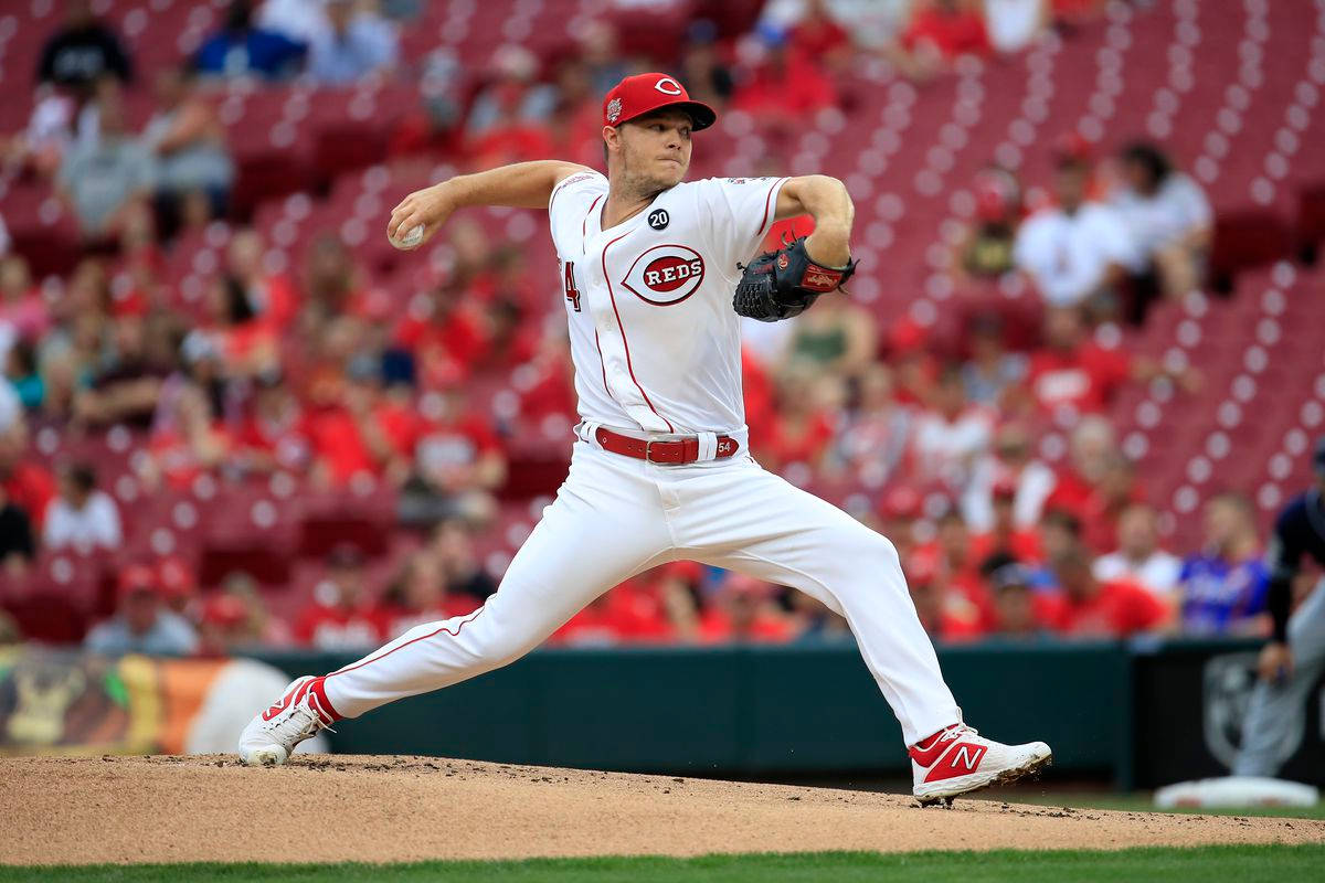 Sonny Gray, white and red uniform, sunlit field, SD Desktop Wallpaper