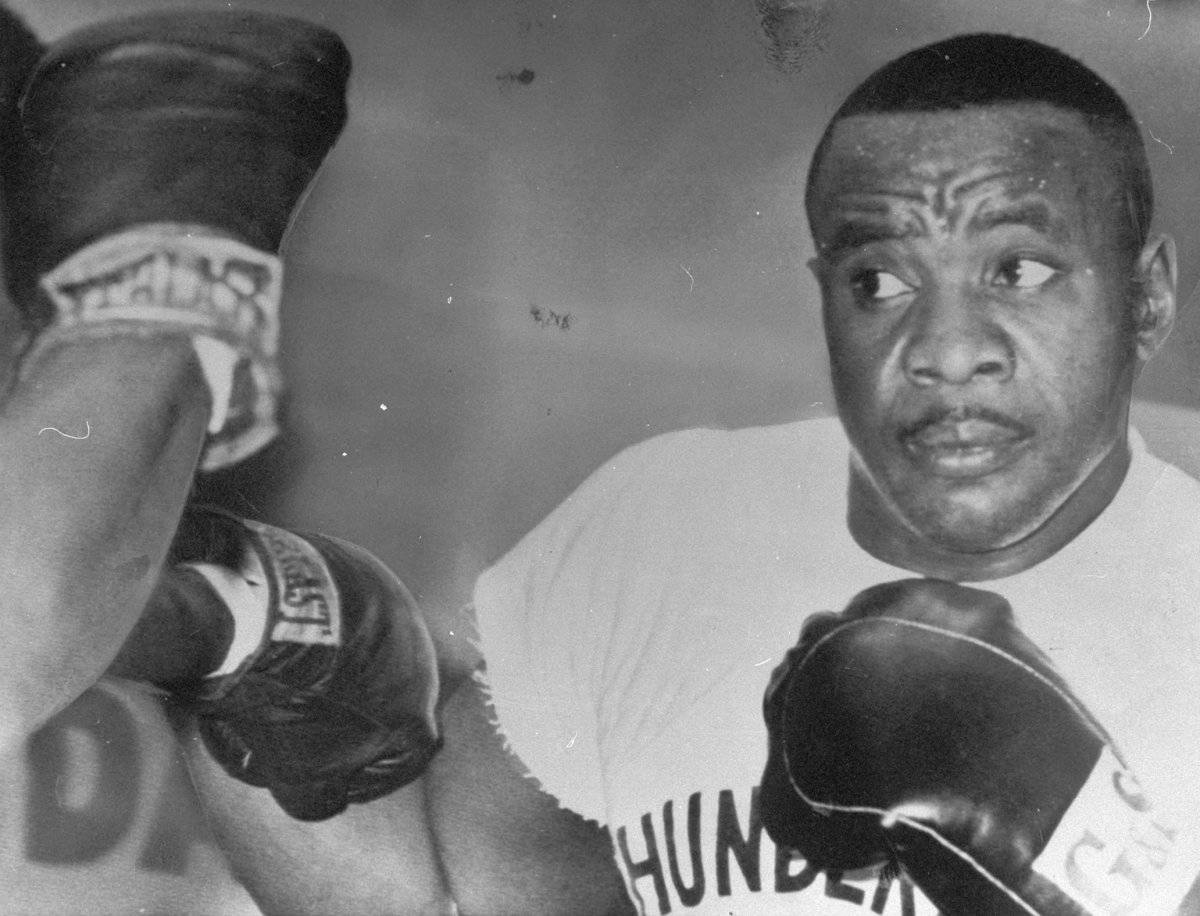 Sonny Liston, boxing drills, black and white photo, SD Desktop Wallpaper