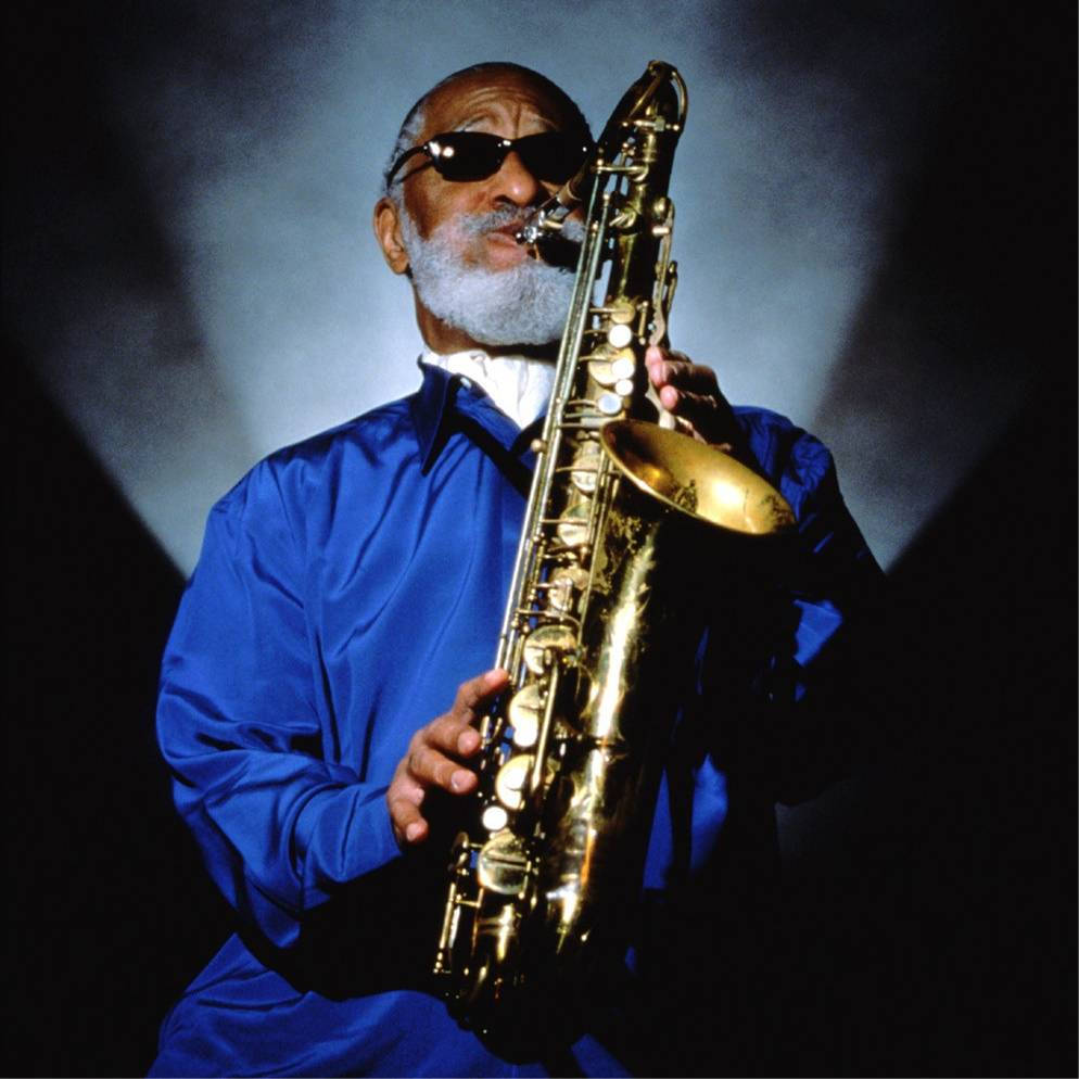 Sonny Rollins, golden saxophone, spotlight, SD Desktop Wallpaper