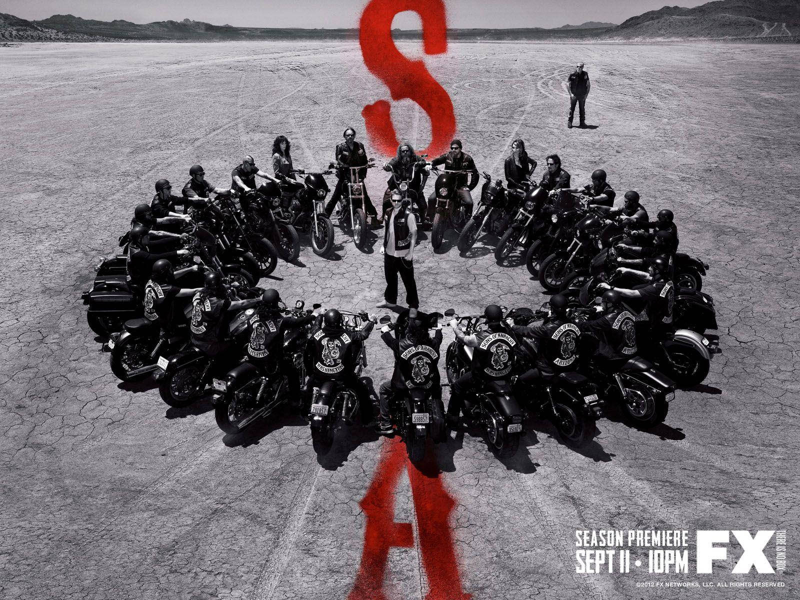 Sons Of Anarchy, motorcycle gang, cracked desert ground, HD Desktop Wallpaper