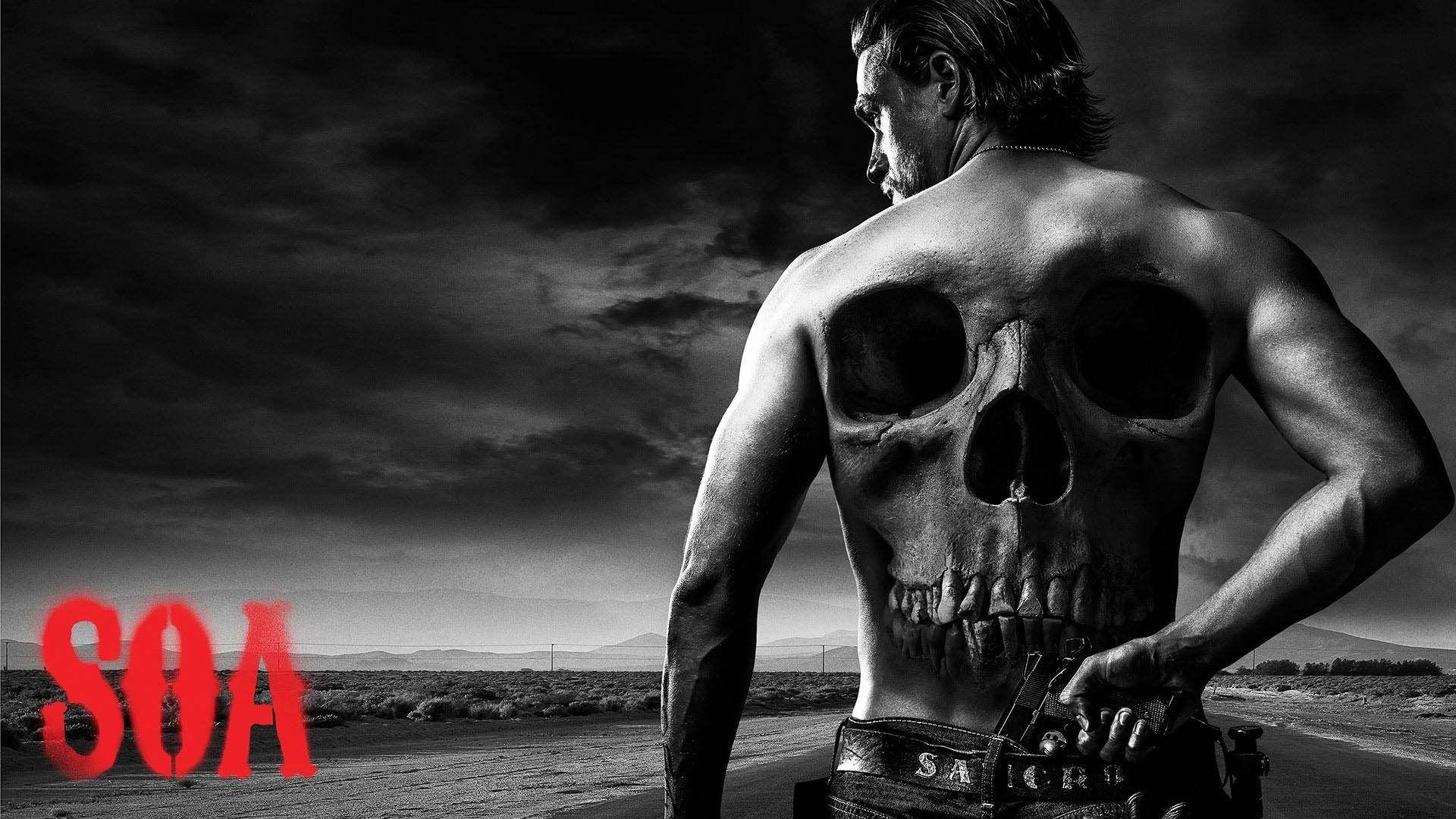 Sons Of Anarchy, skull tattoo, desert, Full HD Desktop Wallpaper
