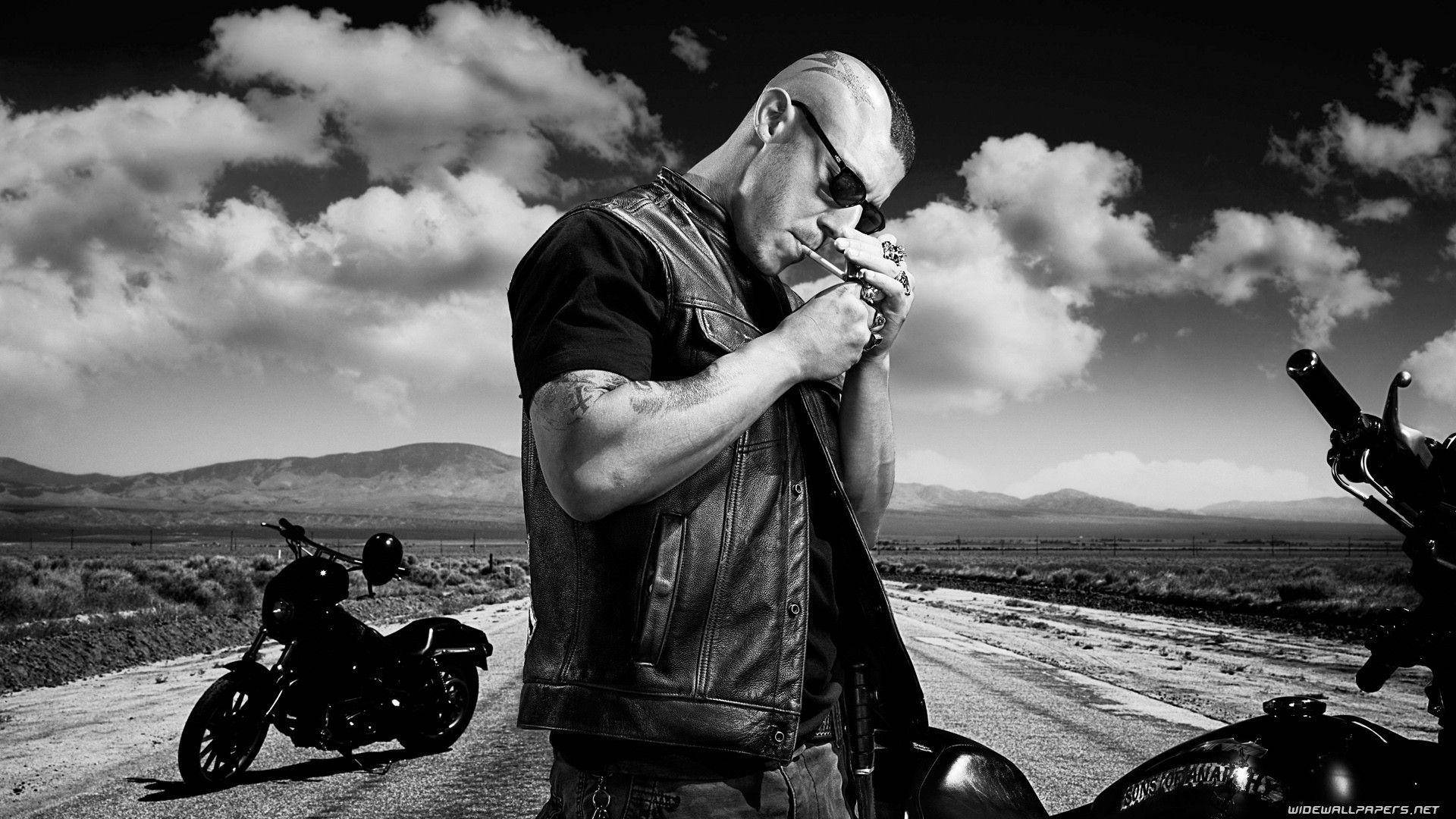 Sons Of Anarchy, motorcycle, leather vest, Full HD Desktop Wallpaper