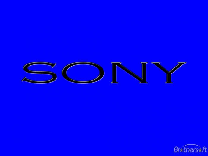 Sony Logo, royal blue background, black, SD Desktop Wallpaper