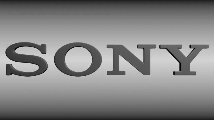 Sony Logo, metallic 3d letters, gradient gray background, SD Desktop Wallpaper