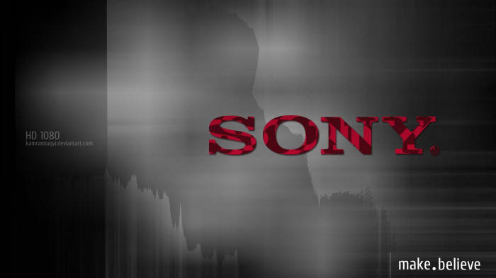 Sony Logo, red, smoky gray, SD Desktop Wallpaper
