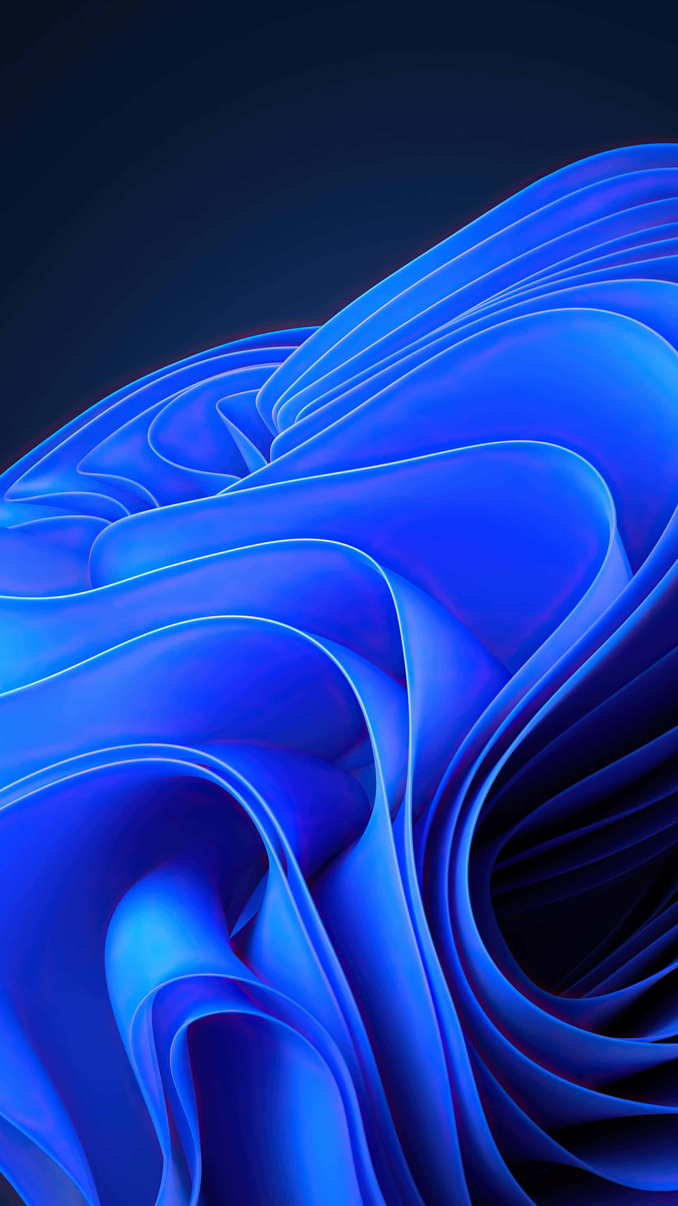 Sony Xperia 4K, blue abstract waves, black background, 4K Phone Wallpaper