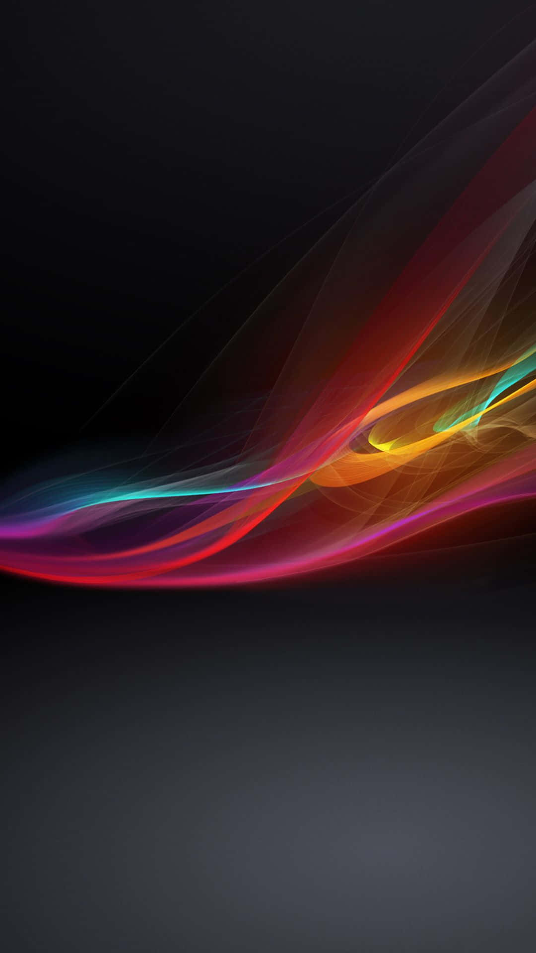 Sony Xperia 4K, neon ribbons, dark gradient background, Full HD Phone Wallpaper
