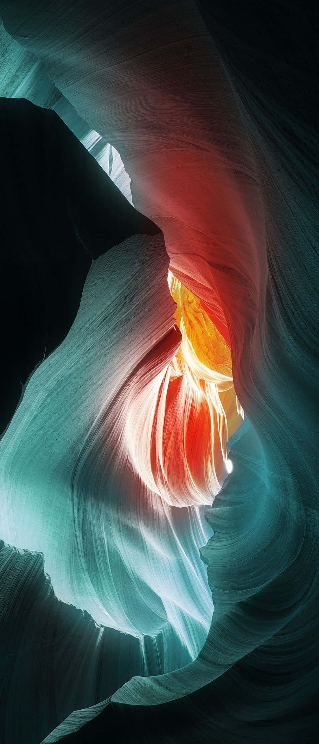Sony Xperia 4K, narrow canyon, smooth wavy rock walls, Full HD Phone Wallpaper