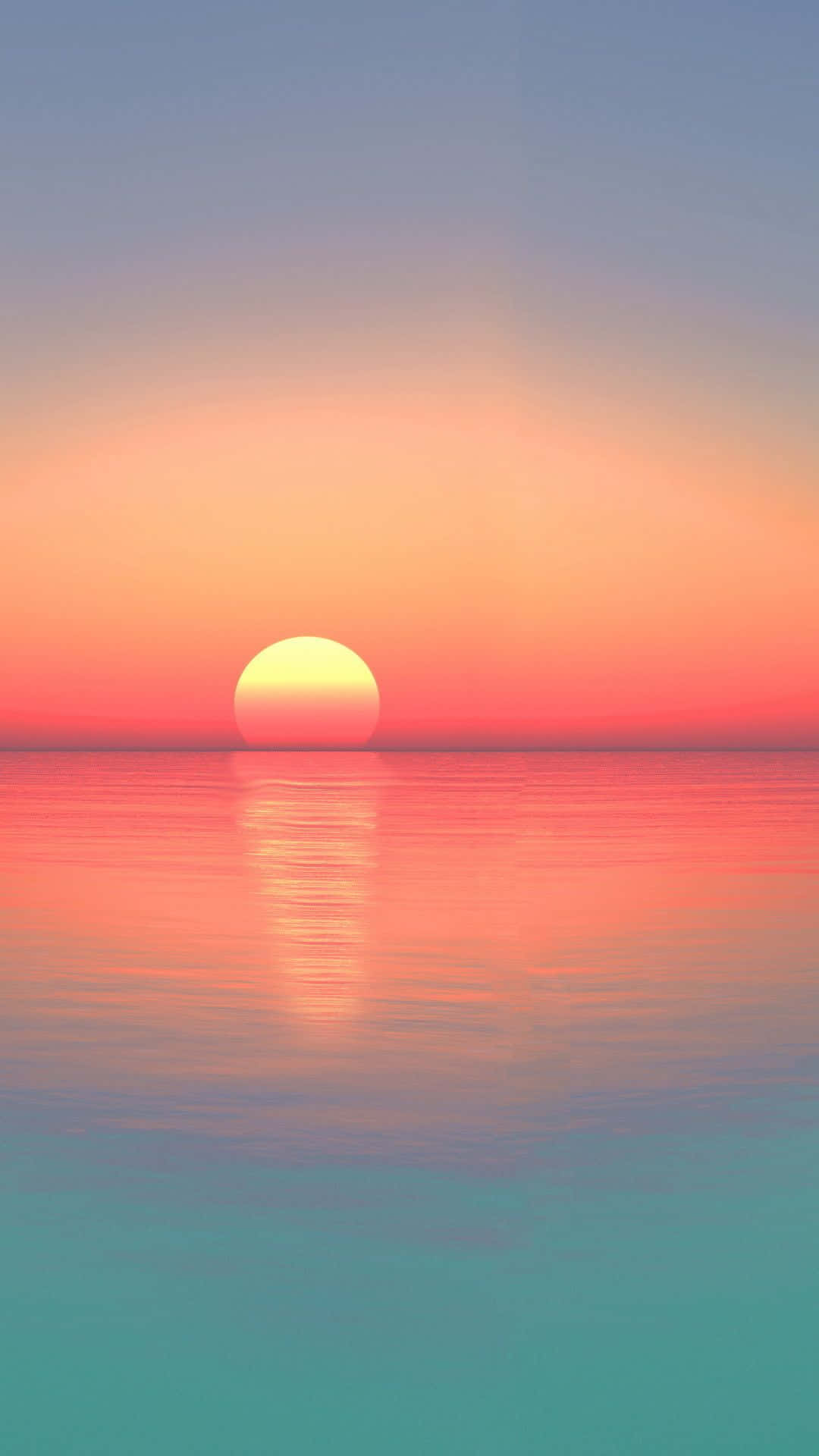 Sunset, calm waters, vibrant orange, Full HD Phone Wallpaper