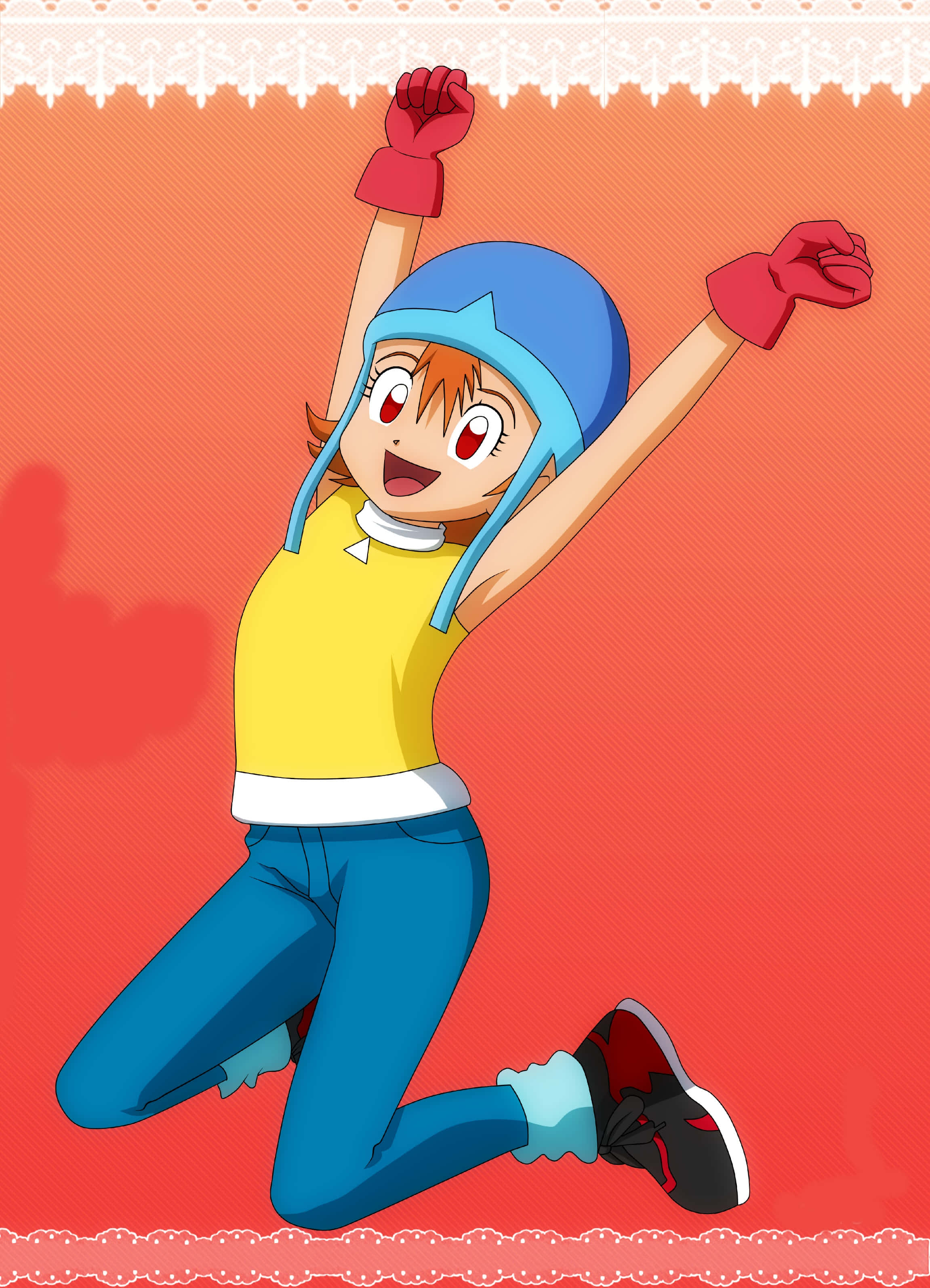 Sora Takenouchi, blue helmet, yellow shirt, 2K Phone Wallpaper