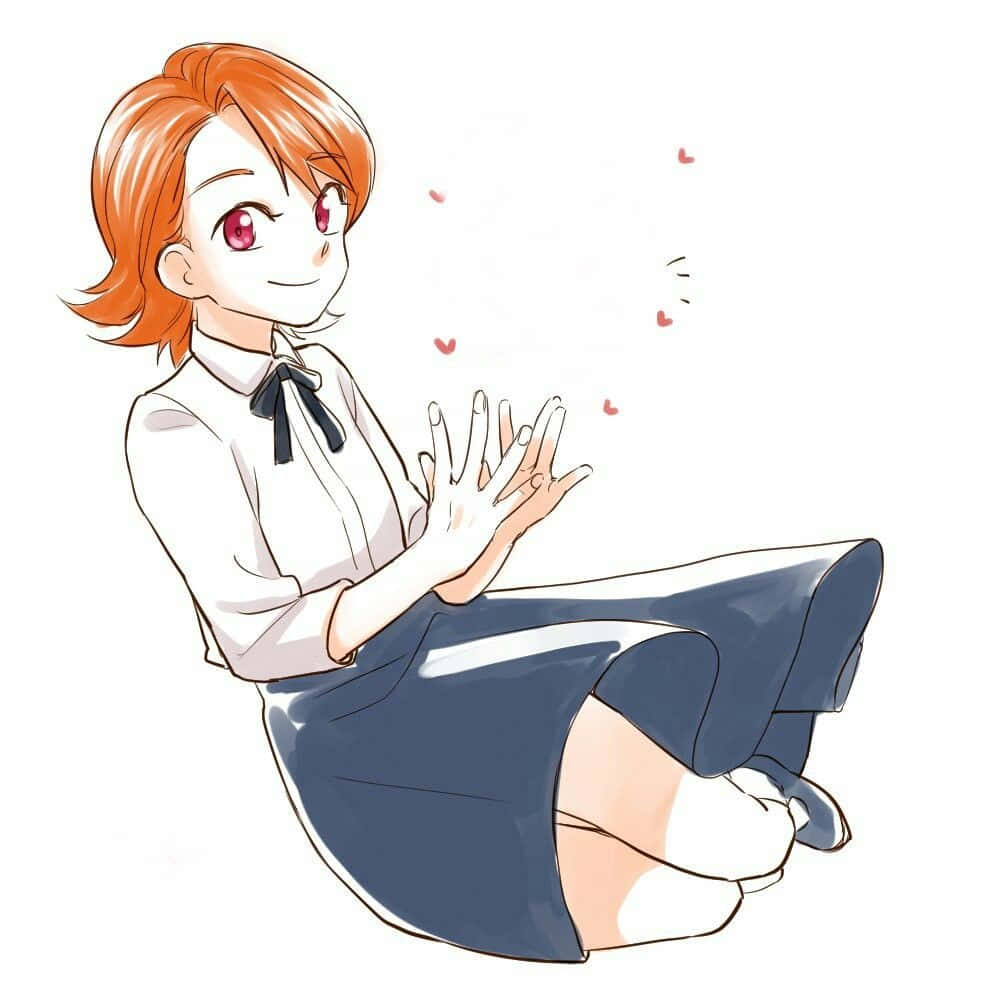 Sora Takenouchi, orange hair, pink eyes, SD Desktop Wallpaper