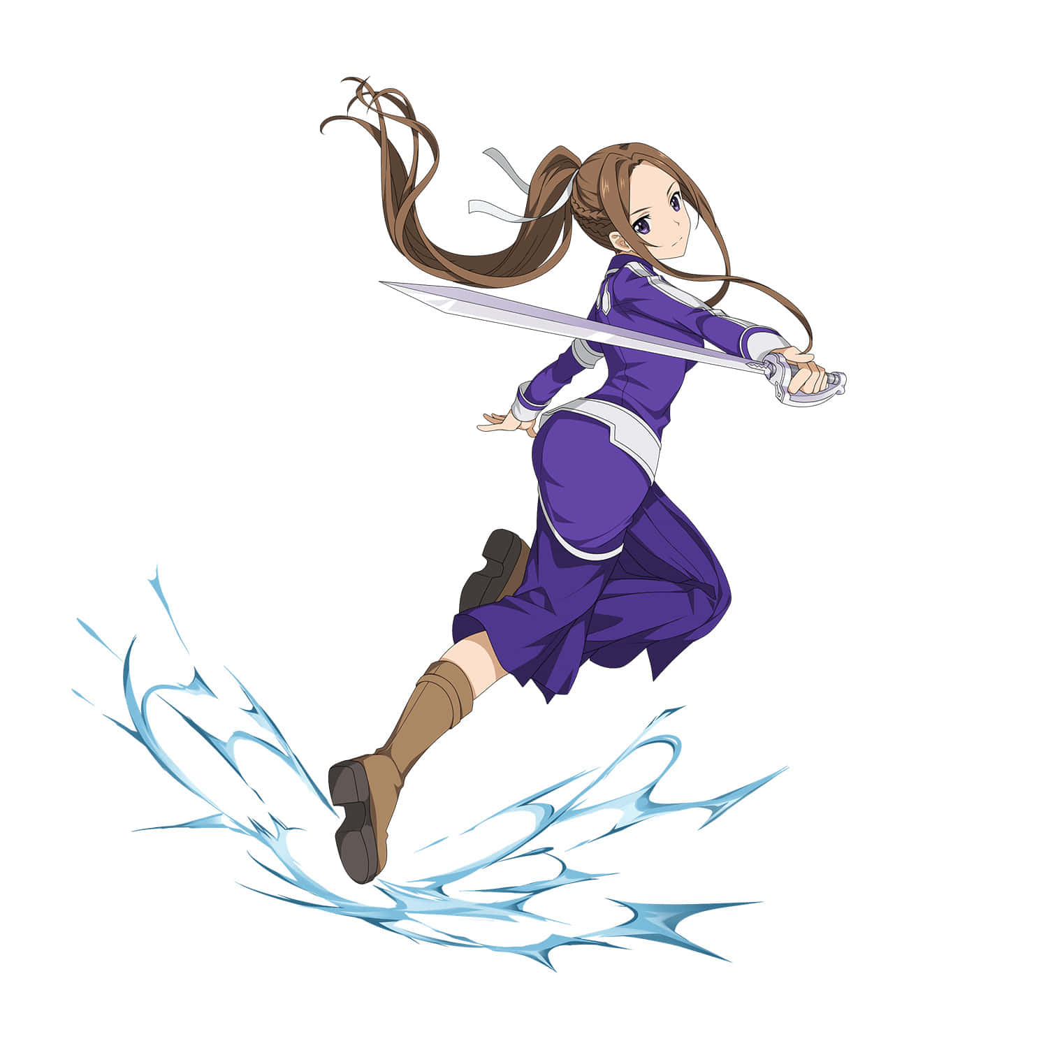 Sortiliena Serlut, purple outfit, sword, HD Desktop Wallpaper