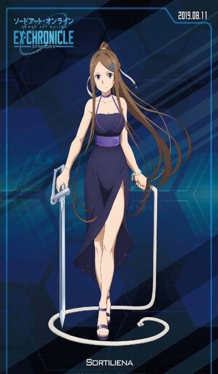 Sortiliena Serlut, dark purple dress, sword, HD Phone Wallpaper
