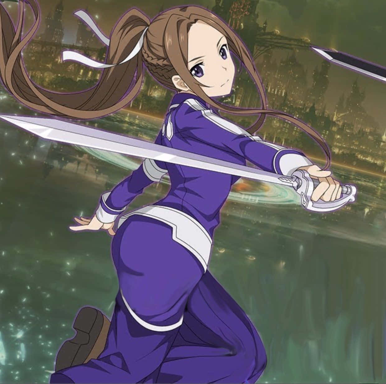 Sortiliena Serlut, silver-haired, brown ponytail, SD Desktop Wallpaper