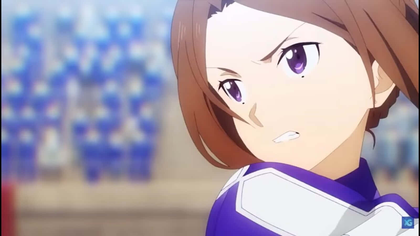 Sortiliena Serlut, anime girl, brown hair, HD Desktop Wallpaper