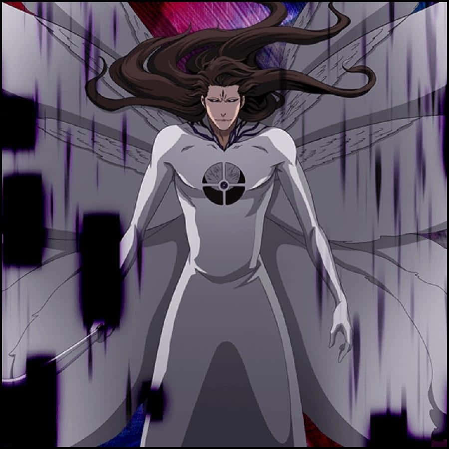 Sosuke Aizen, long dark hair, white wings, SD Desktop Wallpaper