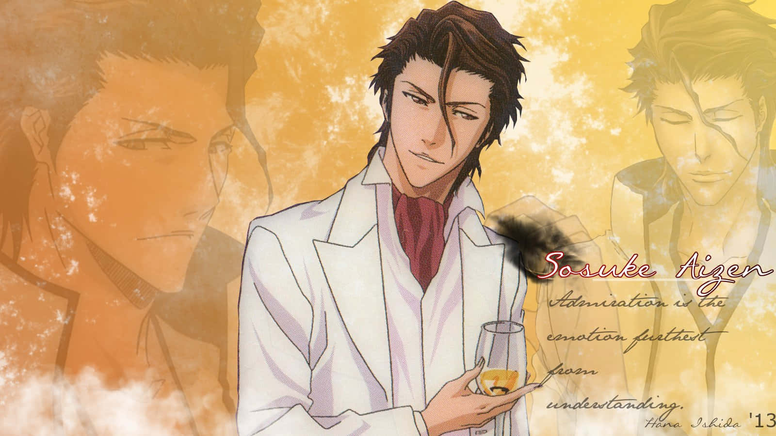 Sosuke Aizen, white coat, glass, HD Desktop Wallpaper