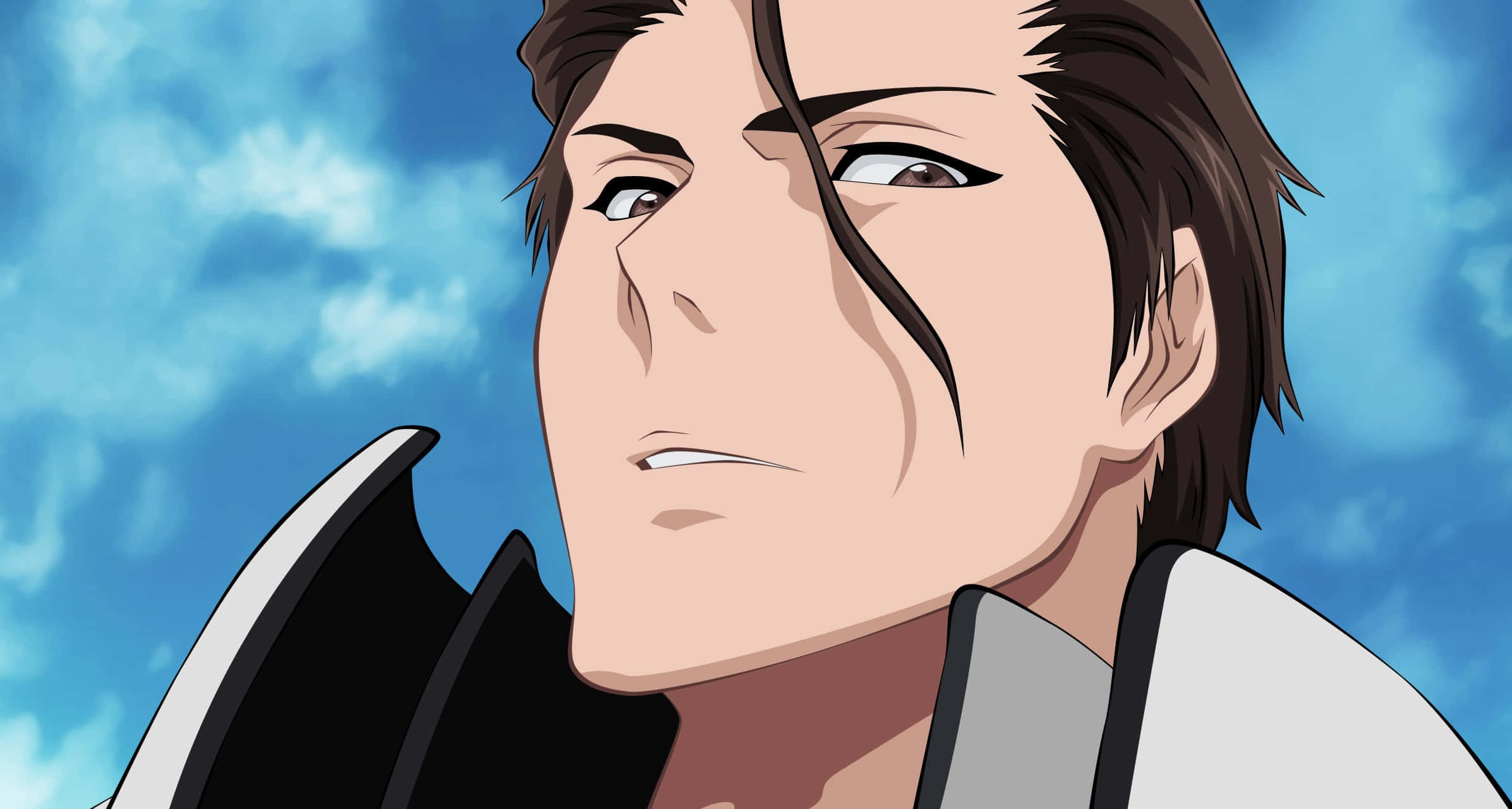 Sosuke Aizen, dark hair, intense gaze, Full HD Desktop Wallpaper