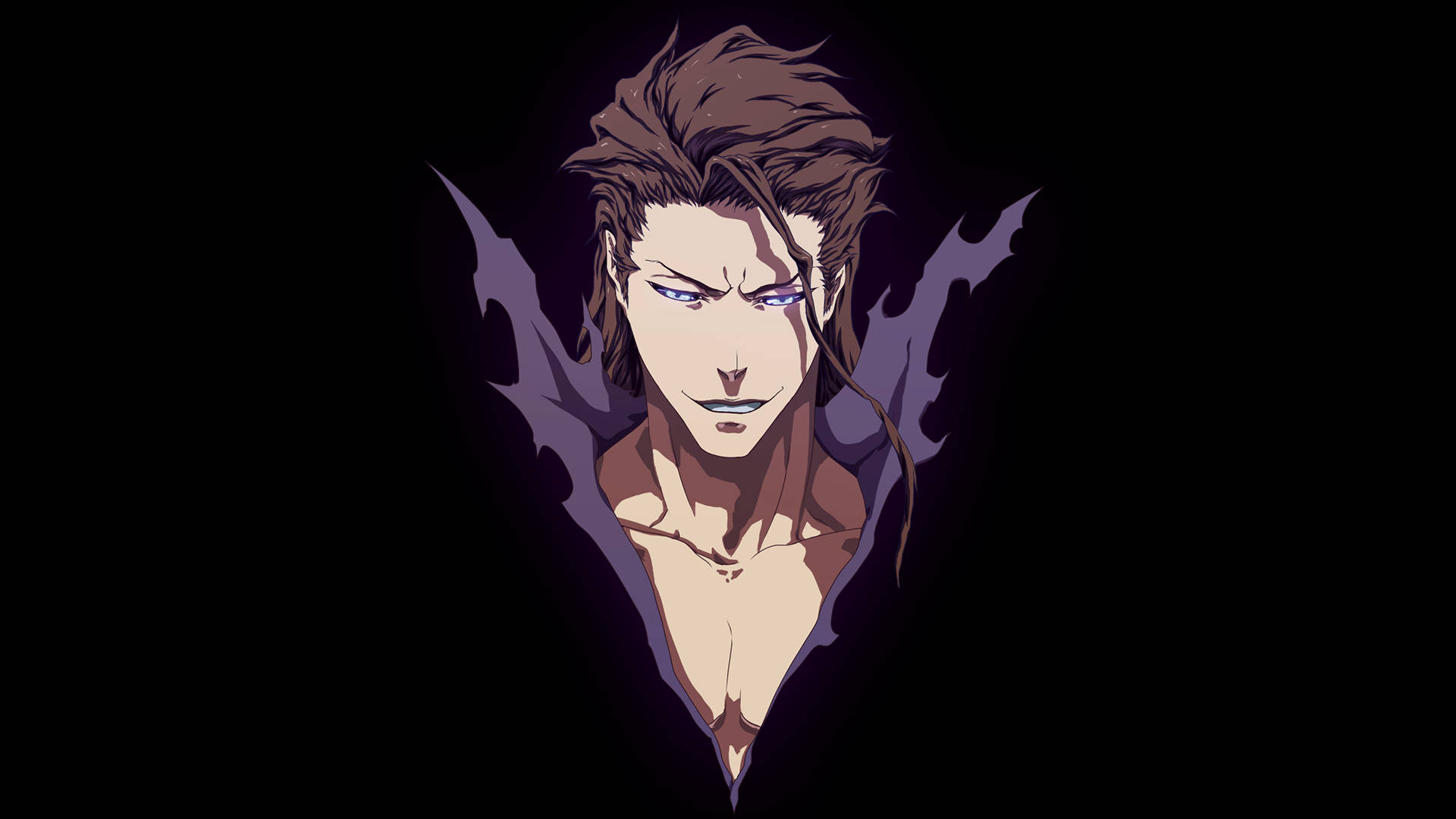 Sosuke Aizen, swept back hair, intense blue eyes, Full HD Desktop Wallpaper