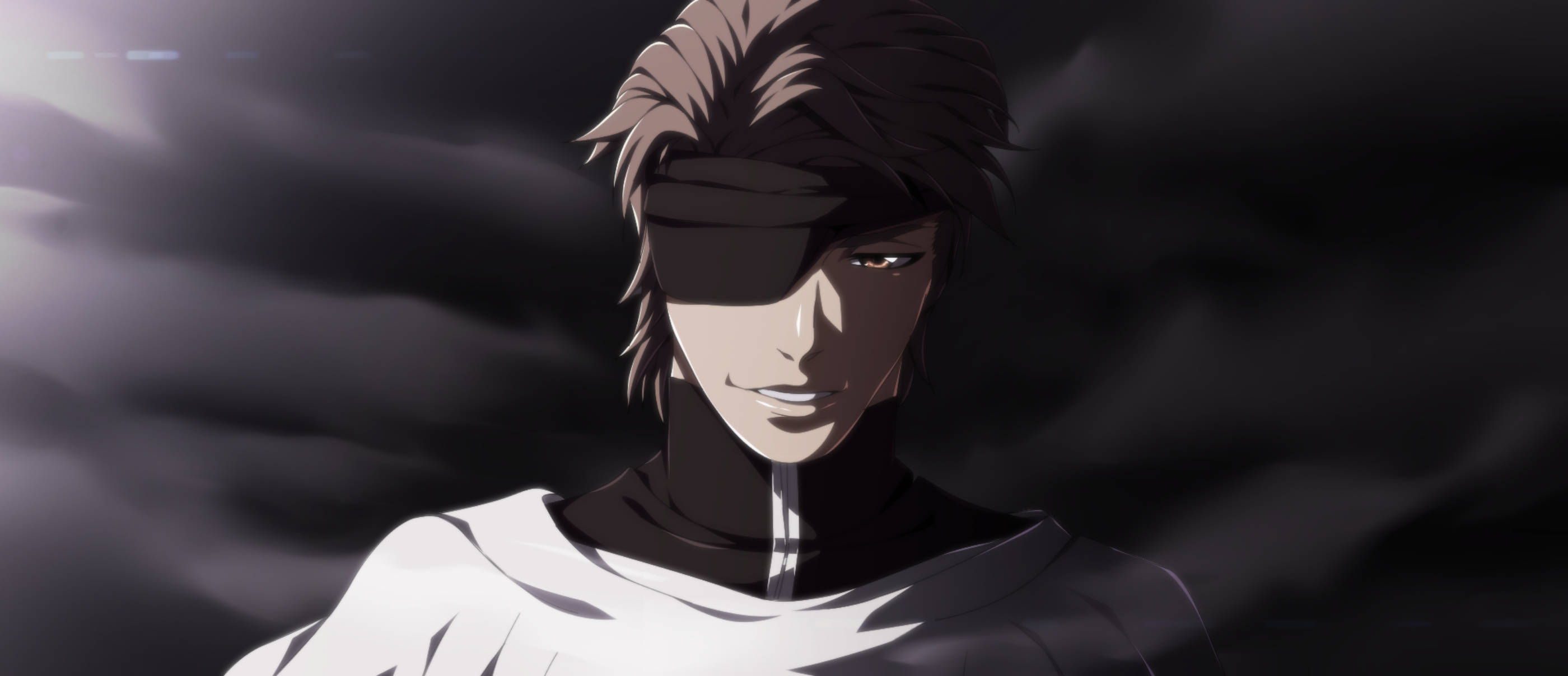 Sosuke Aizen, black eye patch, white outfit, 2K Desktop Wallpaper