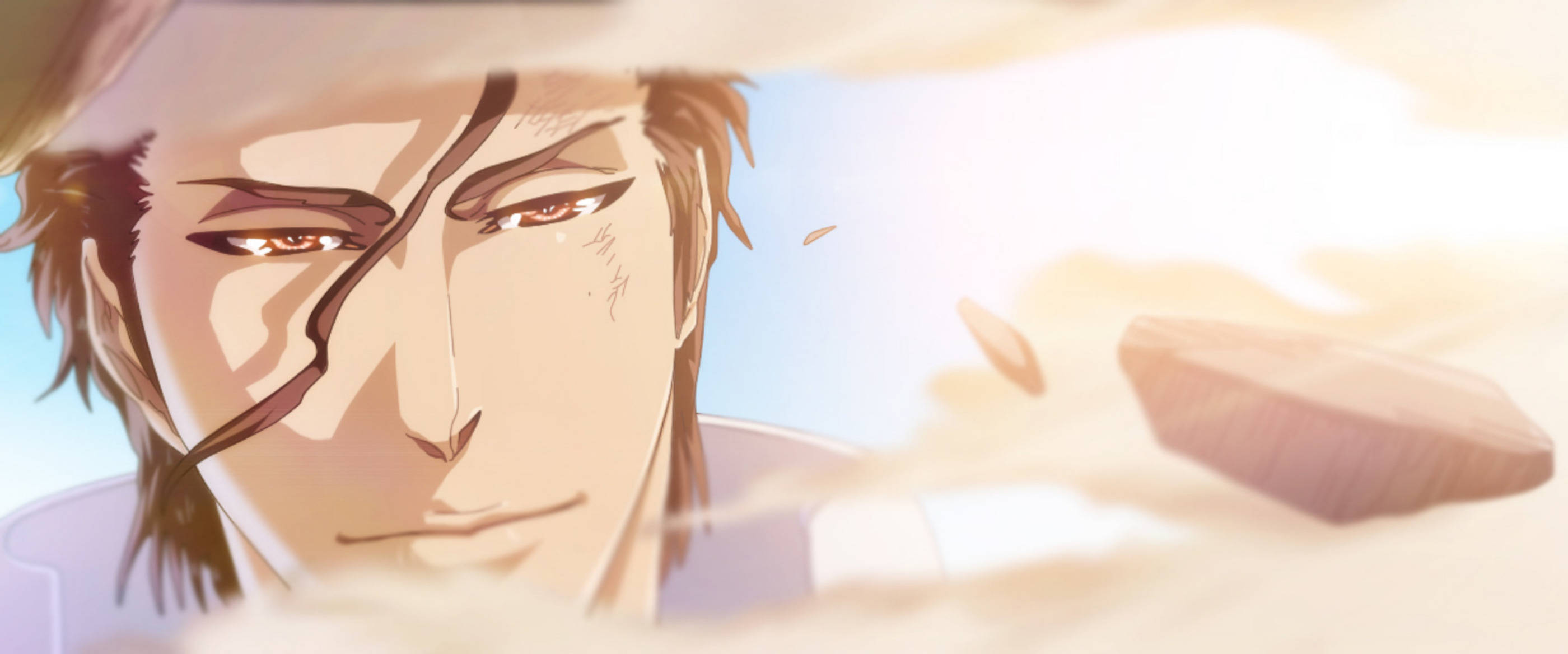 Sosuke Aizen, brown eyes, brown hair, 2K Desktop Wallpaper
