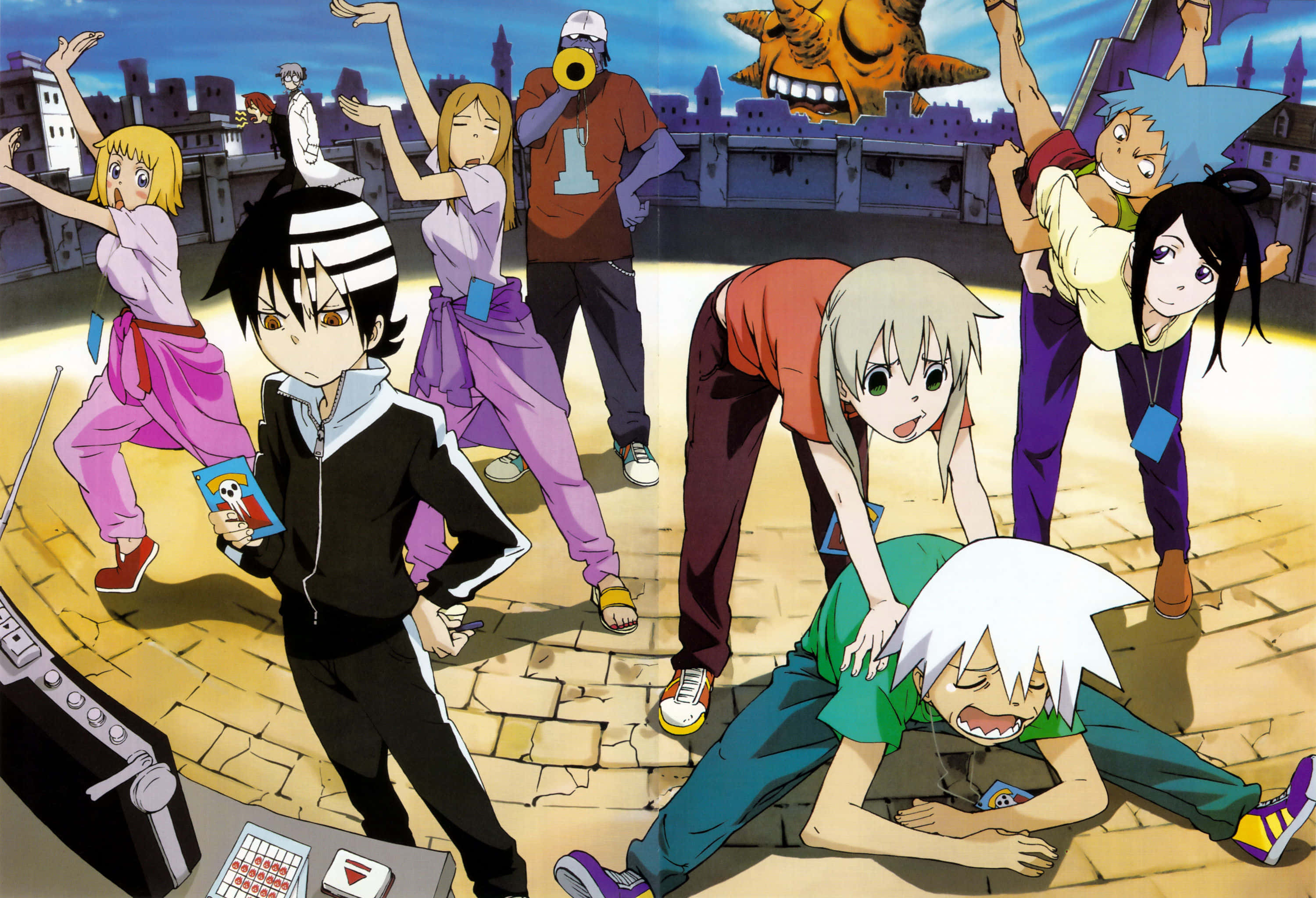 Soul Eater, manga, rooftop, 2K Desktop Wallpaper