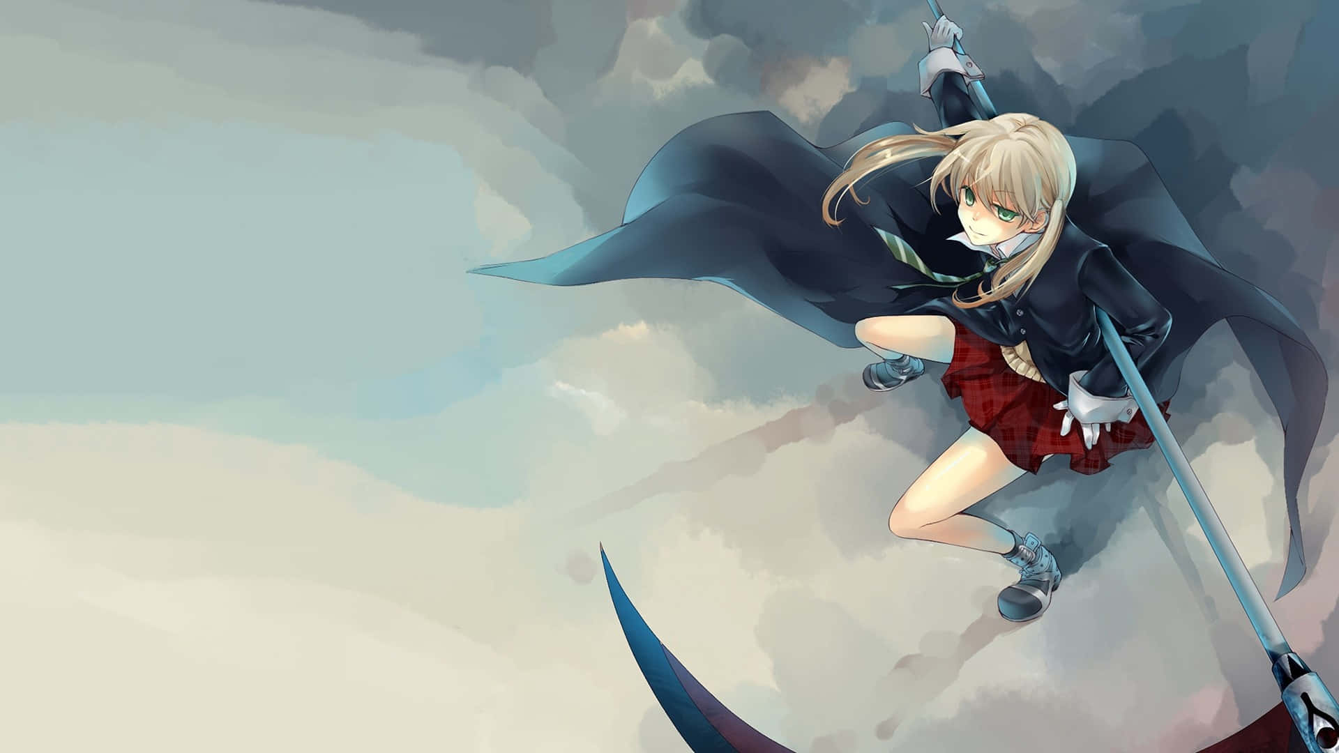 Soul Eater, blonde anime girl, black cape, Full HD Desktop Wallpaper