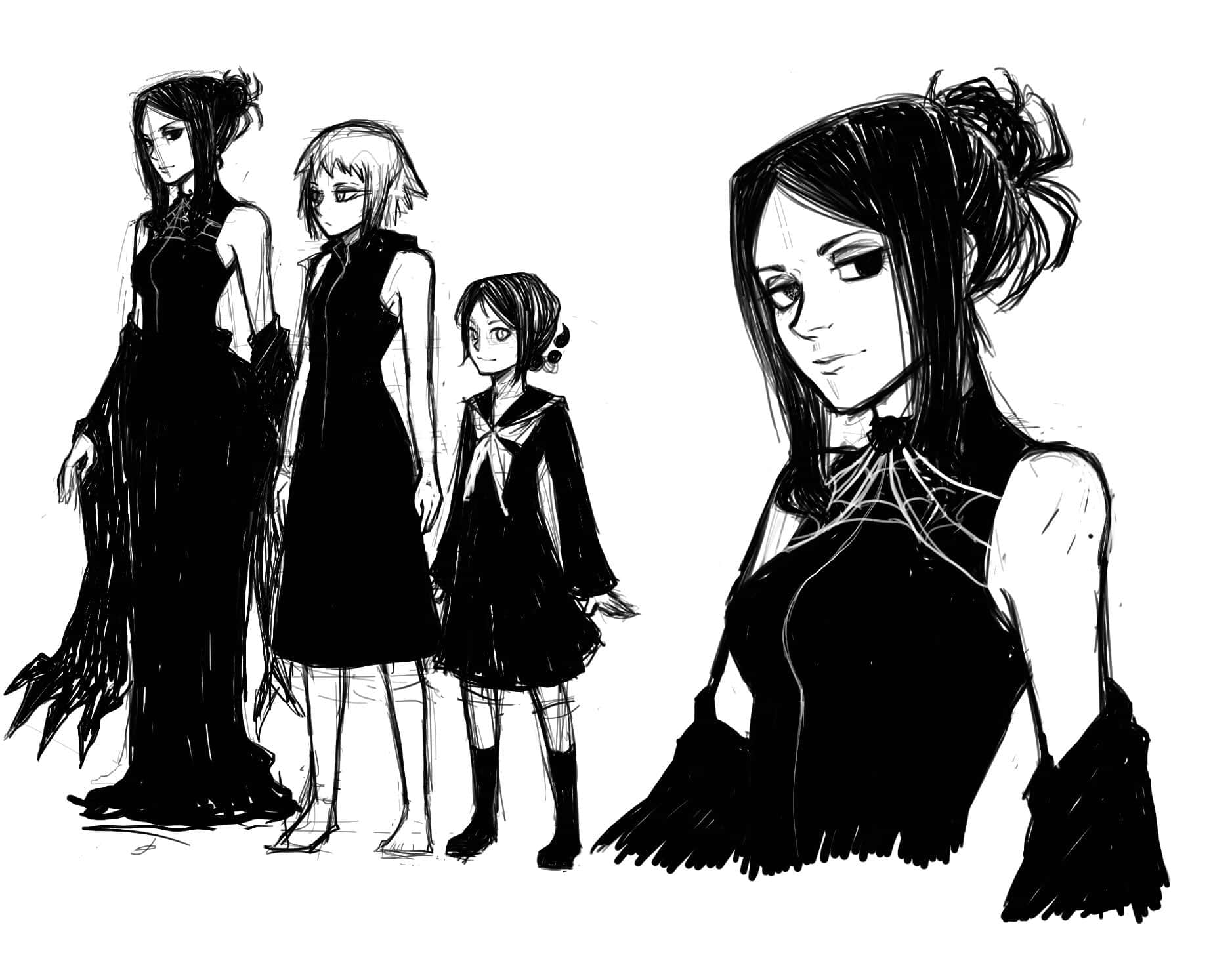 Soul Eater Arachne, anime characters, black dresses, HD Desktop Wallpaper