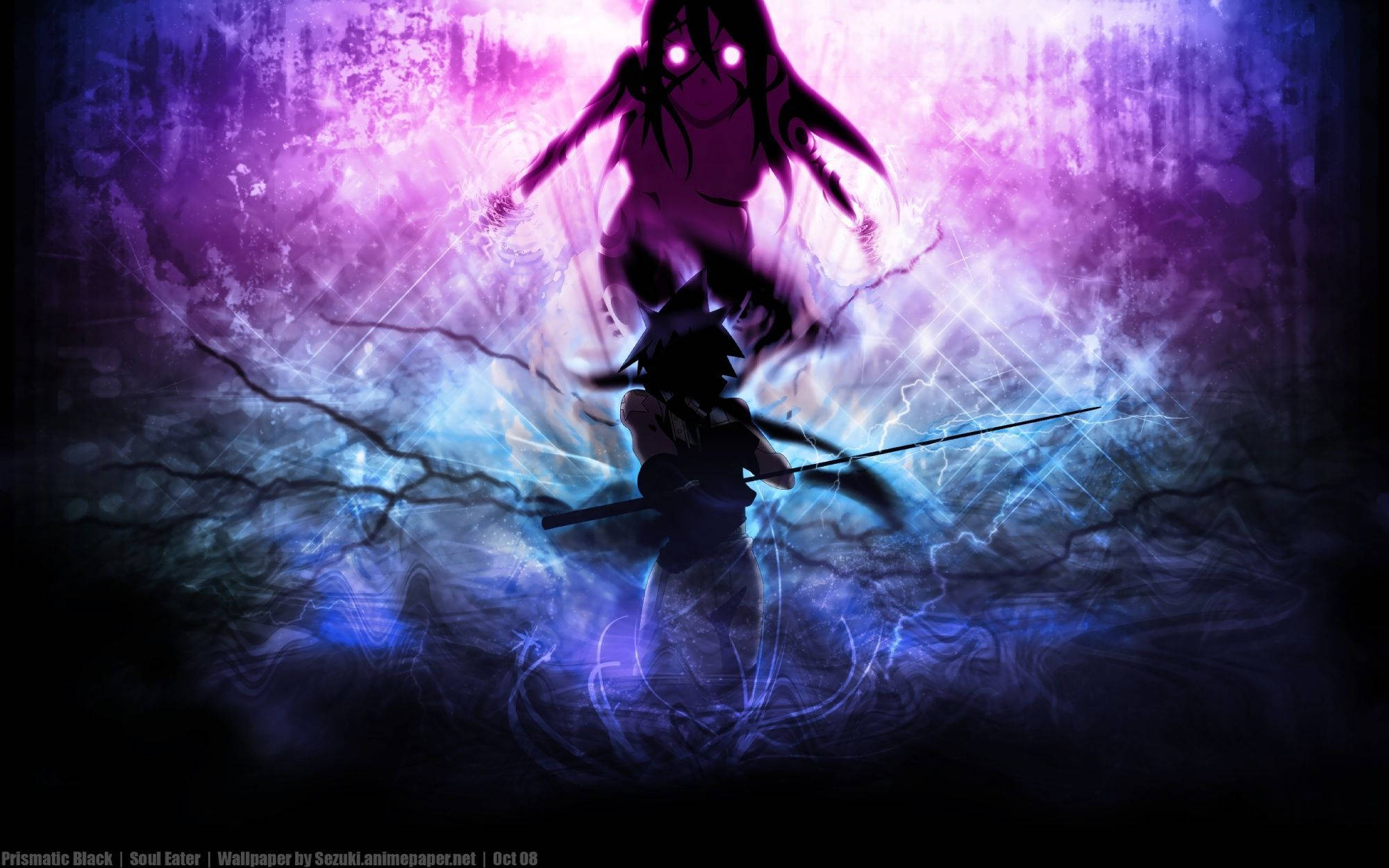 Soul Eater Black Star, dark-haired anime warrior, sword, Full HD Desktop Wallpaper