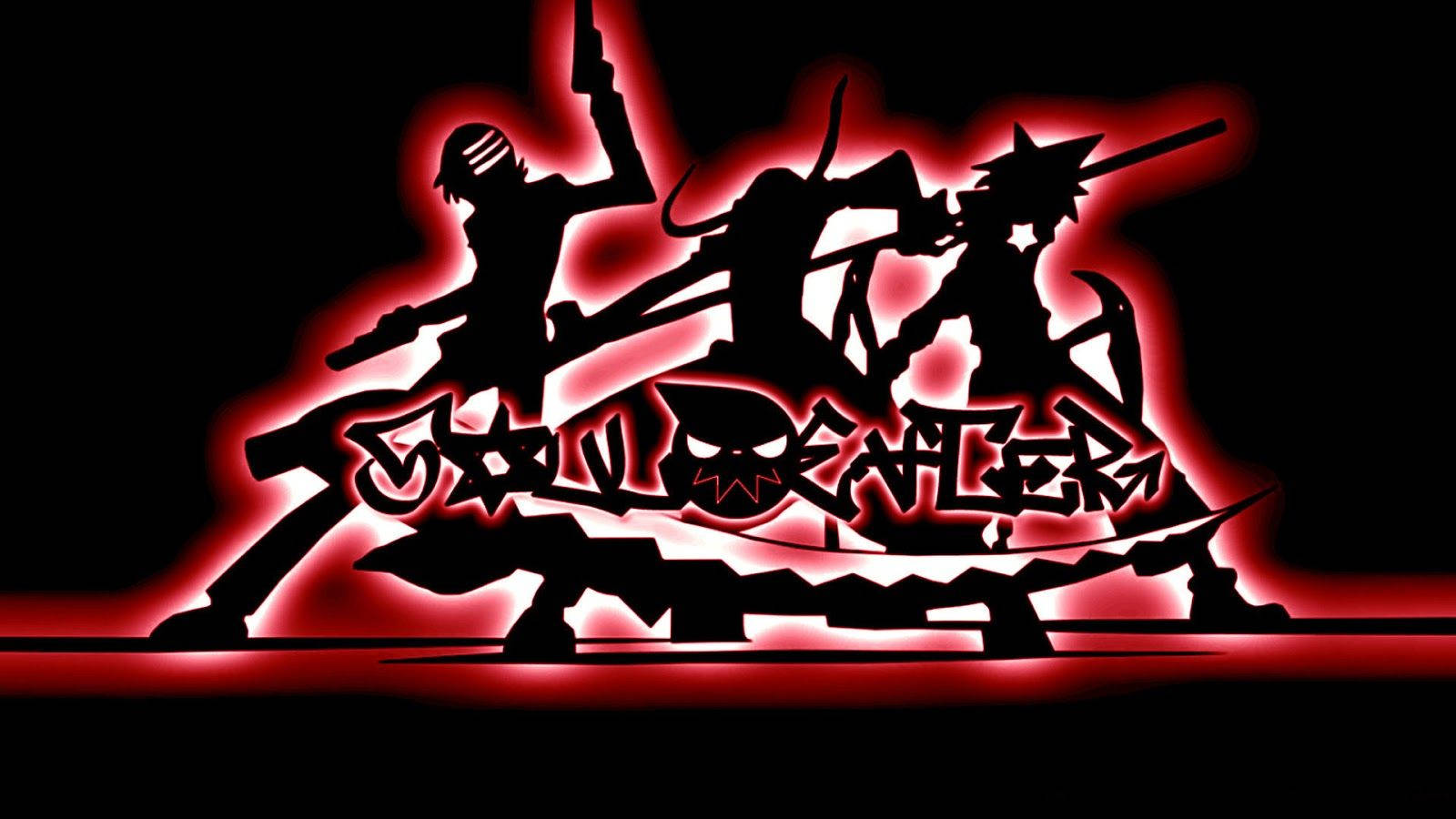 Soul Eater, characters, silhouetted anime warriors, HD Desktop Wallpaper