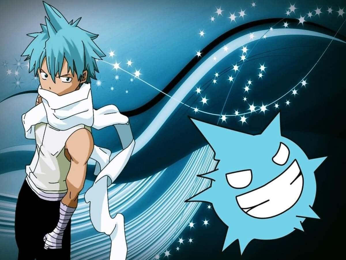 Black Star, Soul Eater, spiky blue-haired anime boy, SD Desktop Wallpaper