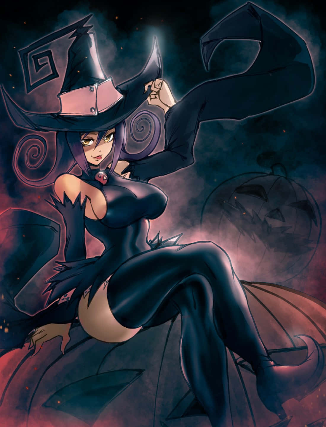 Blair, Soul Eater, pumpkin, HD Phone Wallpaper